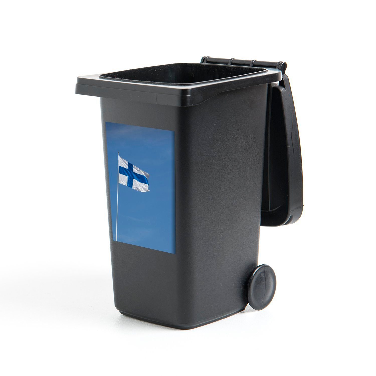 MuchoWow Wandsticker Die Flagge von Finnland mit blauem Himmel (1 St), Mülleimer-aufkleber, Mülltonne, Sticker, Container, Abfalbehälter