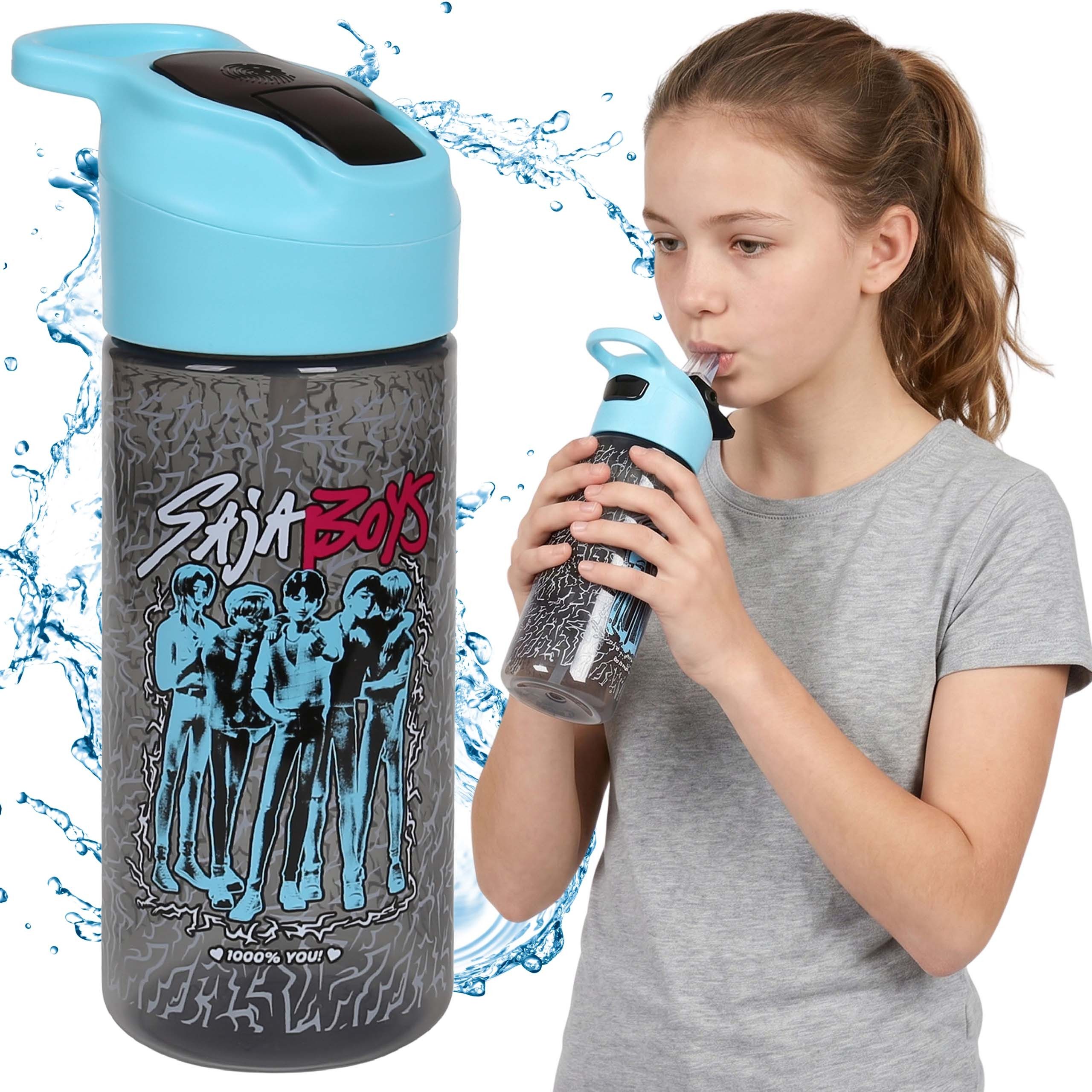 Sarcia.eu Trinkflasche K-Pop Demon Hunters Saja Boys Wasserflasche 450 ml