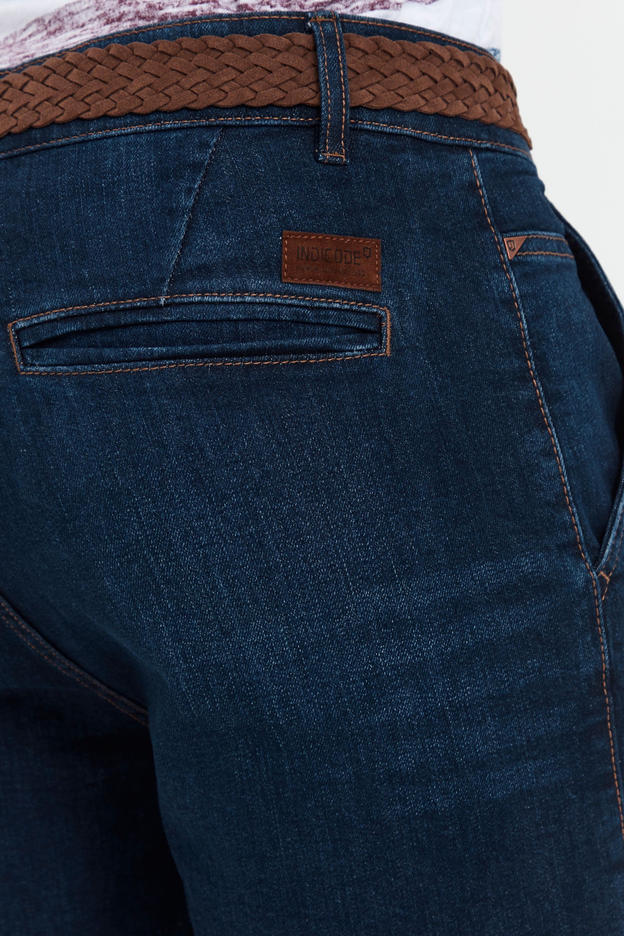 Indicode Jeansshorts IDQuincy Kurze Hose mit Gürtel
