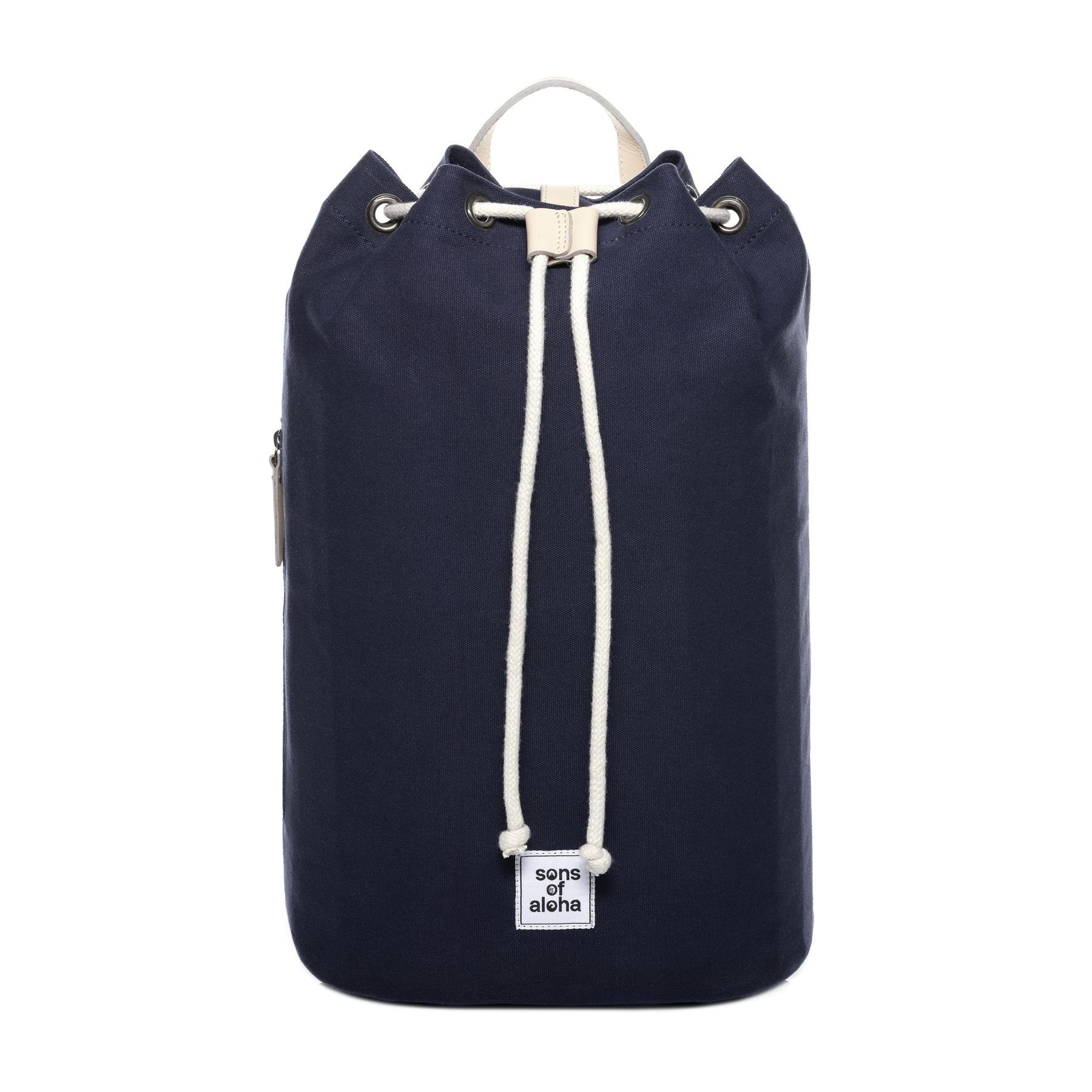 SONS OF ALOHA Rucksack »MALU«, Seesack Matchsack groß Backpack handgefertigt aus Canvas und Baumwolle blau