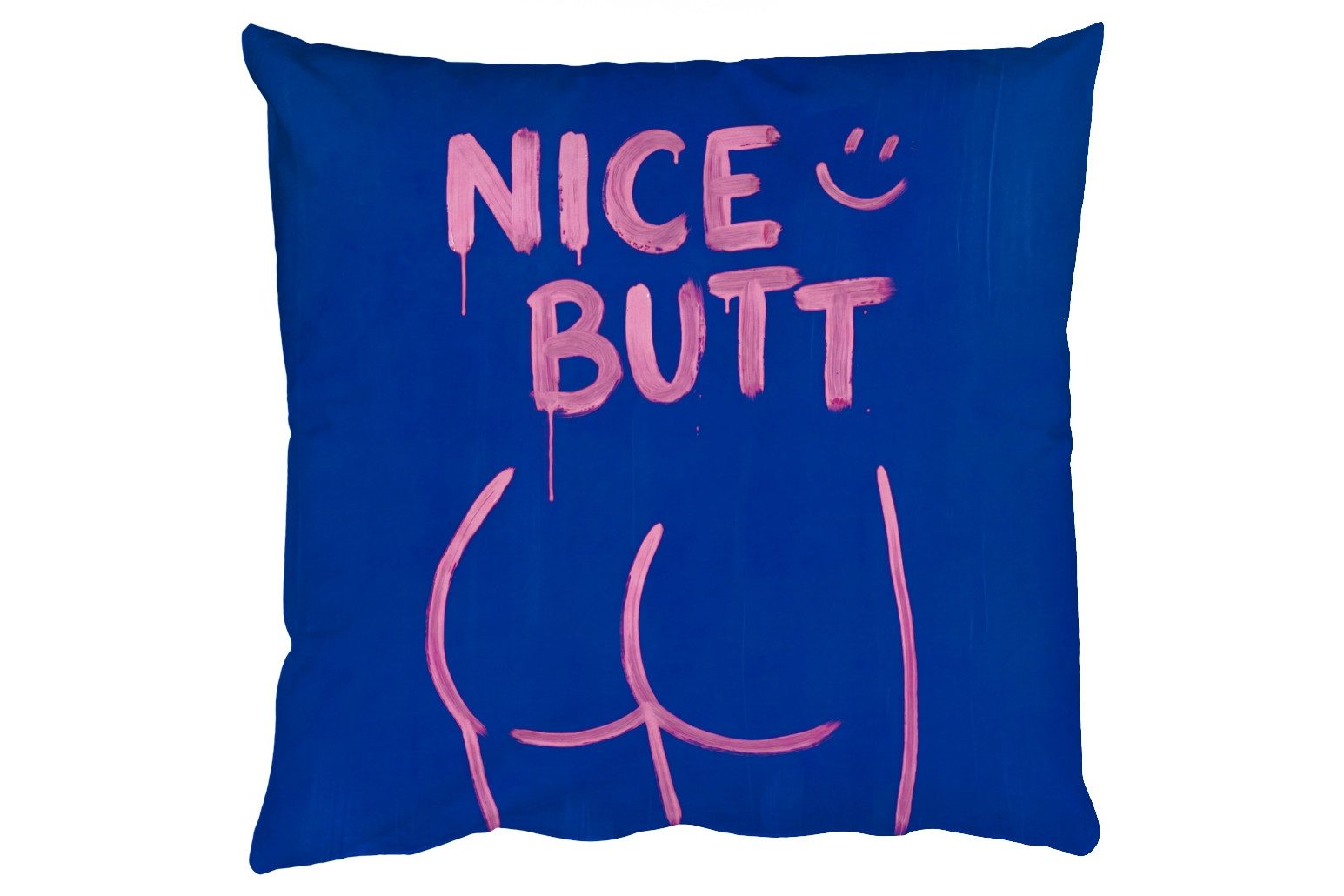 MuchoWow Dekokissen Frech - Lustig - Blau, Zierkissen mit Kissenfüllung, Deko, Sofakissen, 50x50 cm
