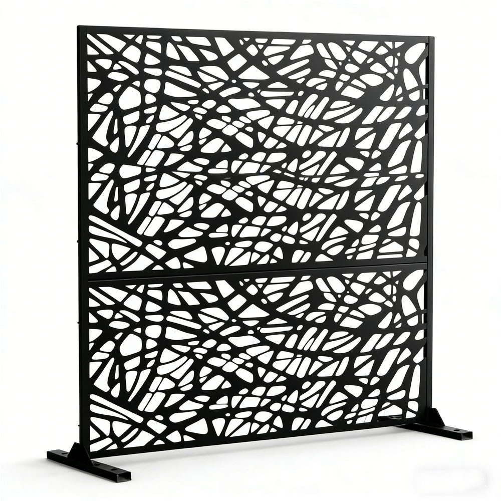 GarveeMore Paravent Garten Privatsphäre Bildschirm mit Stand Outdoor Divider Panel