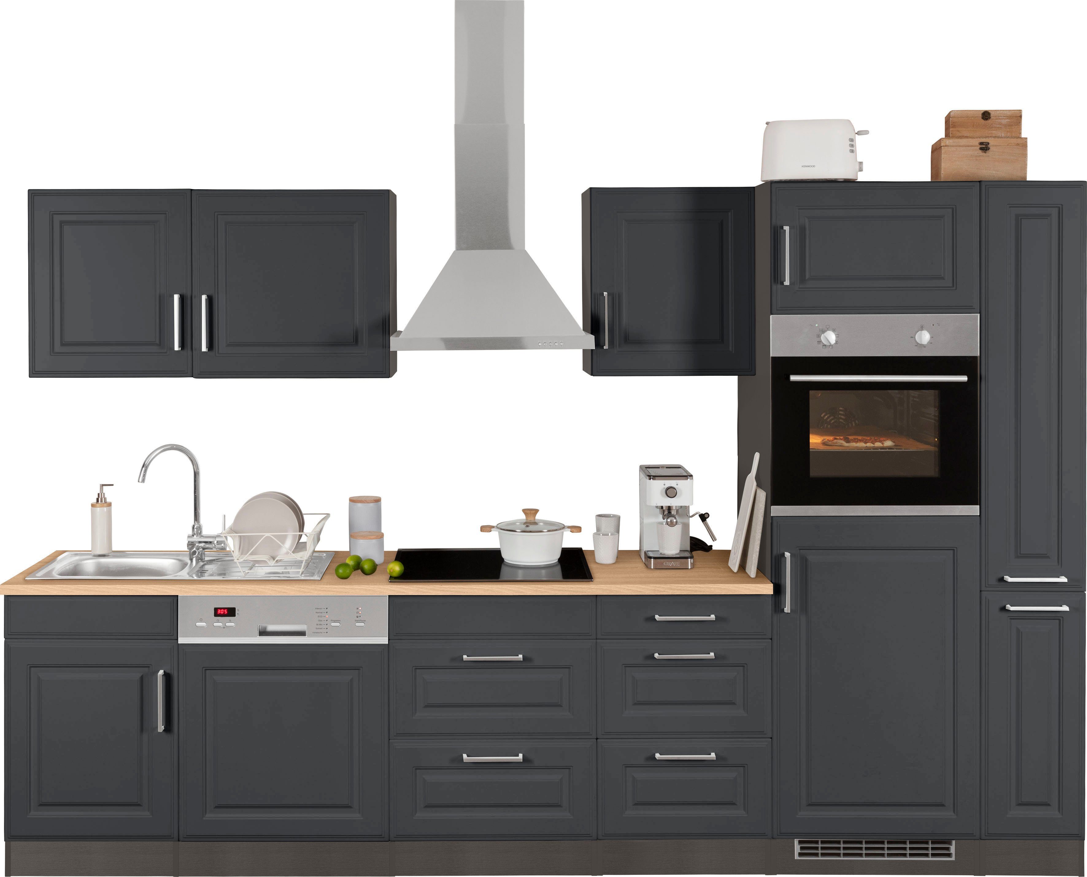 KOCHSTATION Küchenzeile KS-Stockholm, Breite 310 cm, mit hochwertigen MDF F günstig online kaufen