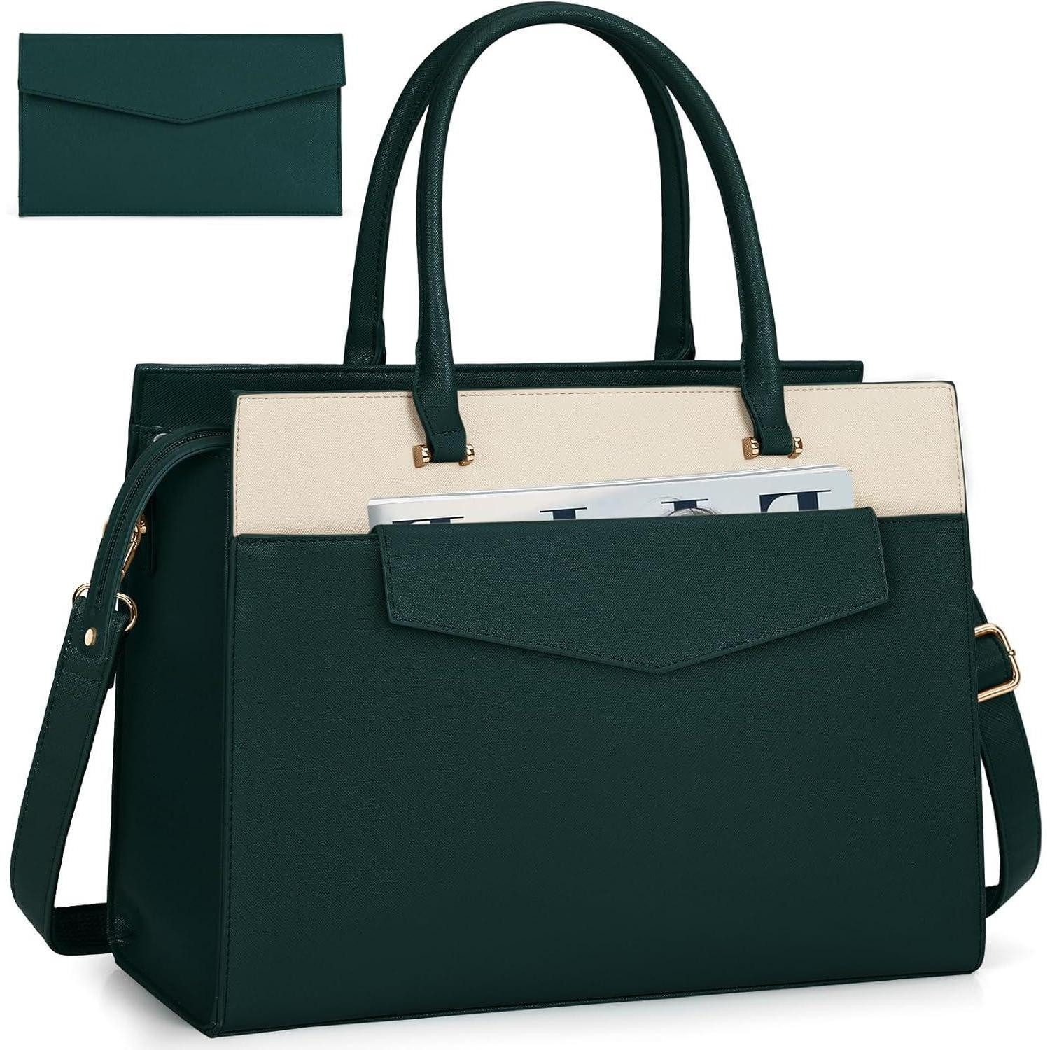 LuxusKollektion Handtasche Damentasche Umhängetasche 2 in 1 Laptoptasche Groß Wasserdicht