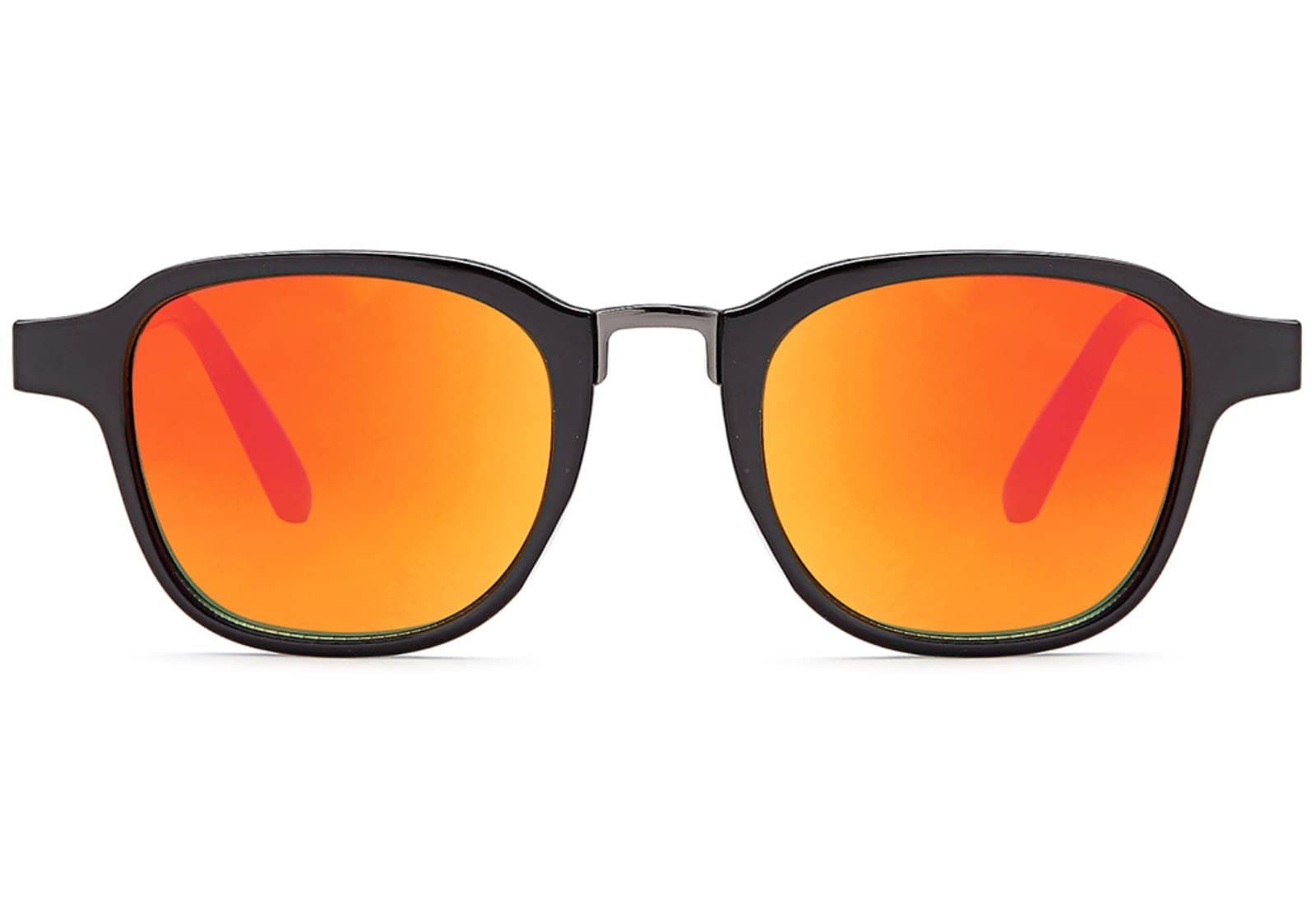 BEZLIT Eyewear Retrosonnenbrille Zeitlos mit Metallrahmen Linsen Rot Moderne Sonnenbrille mit (1-St) Schwarz schwarzen