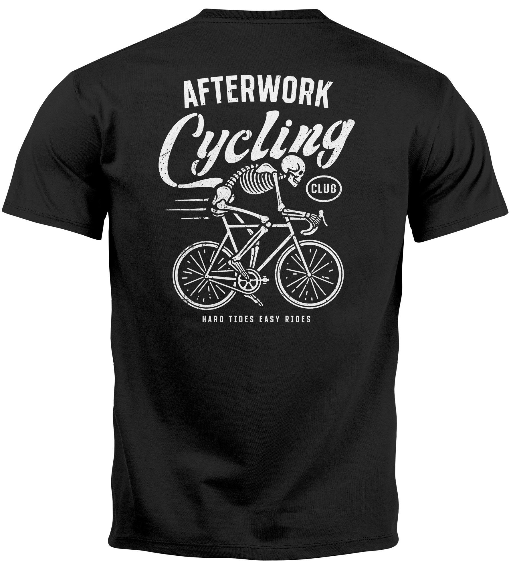 Neverless Print-Shirt Herren T-Shirt Backprint Fahrrad günstig online kaufen