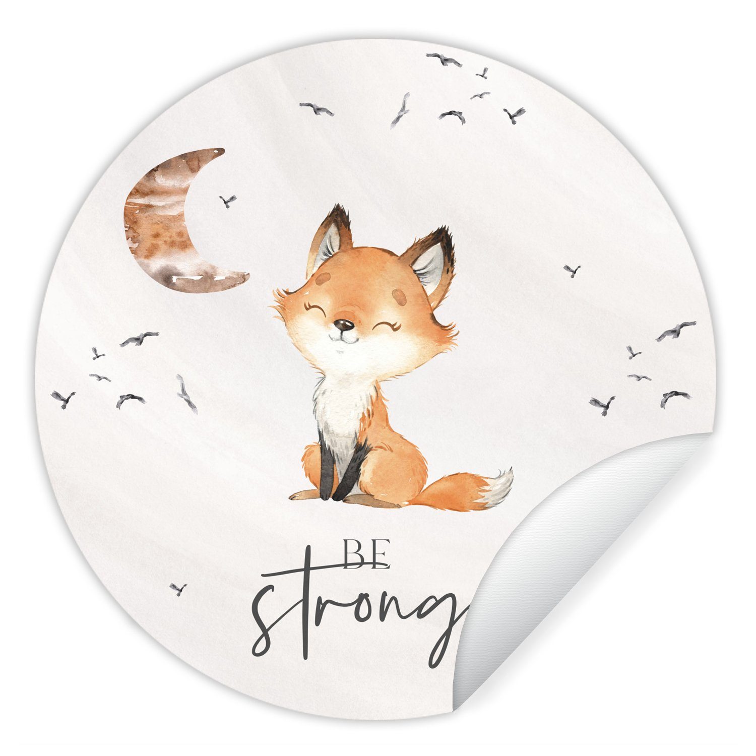 MuchoWow Wandsticker Zitate - Aquarell - Stark sein - Kinder - Fuchs - Tier günstig online kaufen