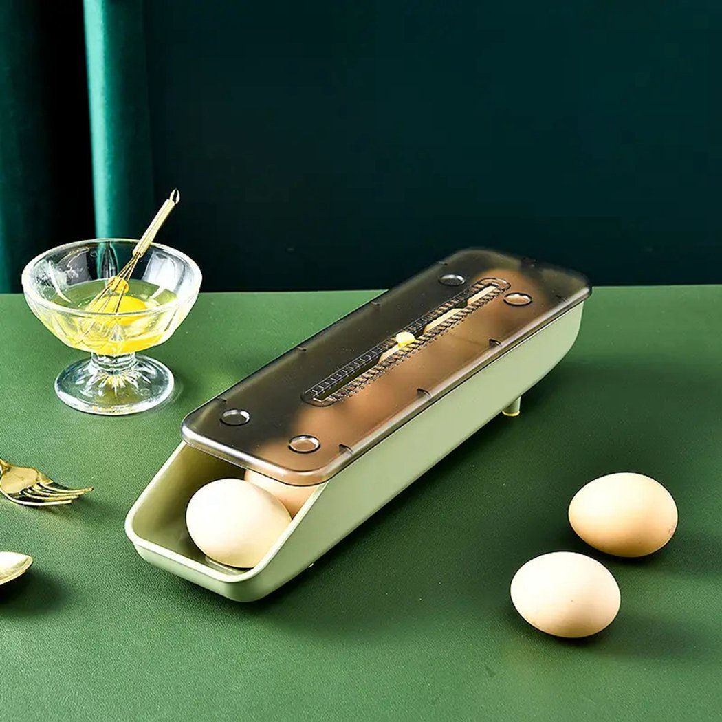 TUABUR Frischhaltedose Stapelbare Eierkörbe, Eieraufbewahrungsboxen für den Kühlschrank Grün