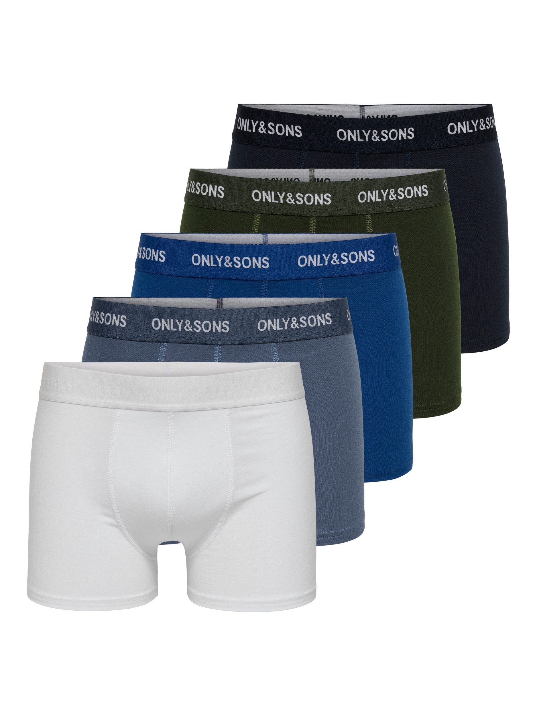 ONLY & SONS Boxershorts ONSTREY SOLID BOXER 5PACK OTL (Packung, 5-St)