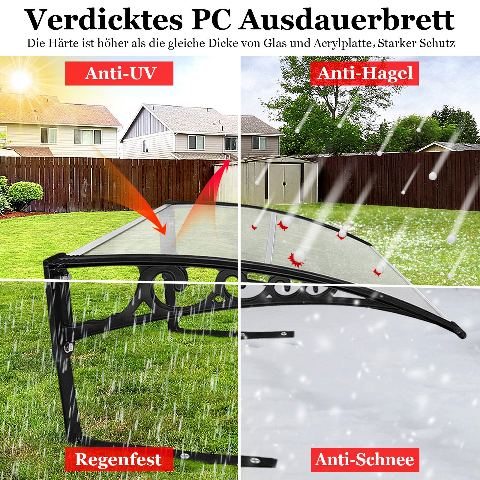 FIVMEN Mähroboter-Garage Mährobotergarage Rasenmäher Garage Carport Rasenroboter Garagendach, Dach Carport Schutz vor Regen Hagel UV-Strahlen, 103 x 77 x 45 cm – Bild 3 von 5