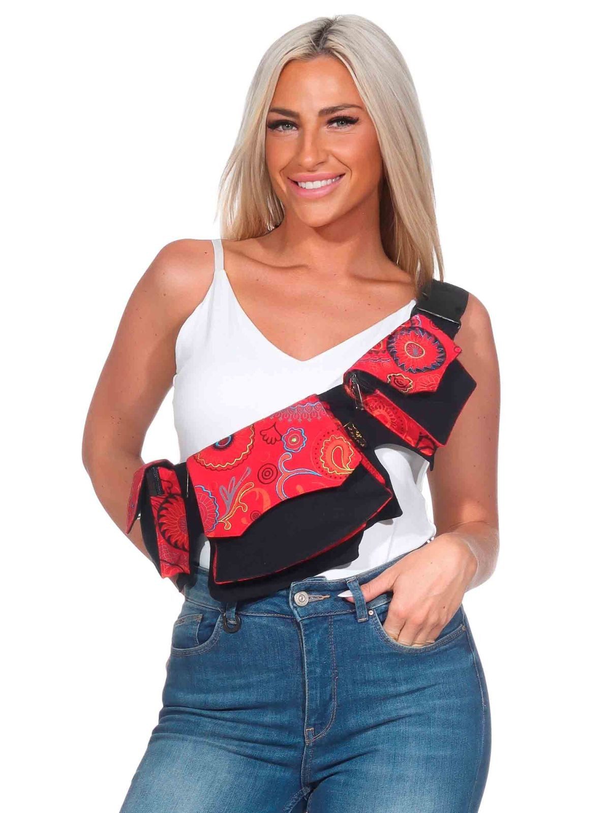 KUNST UND MAGIE Bauchtasche Gürteltasche Baumwolle Bauchtasche Crossbody-Bag / Festivaltasche Goa