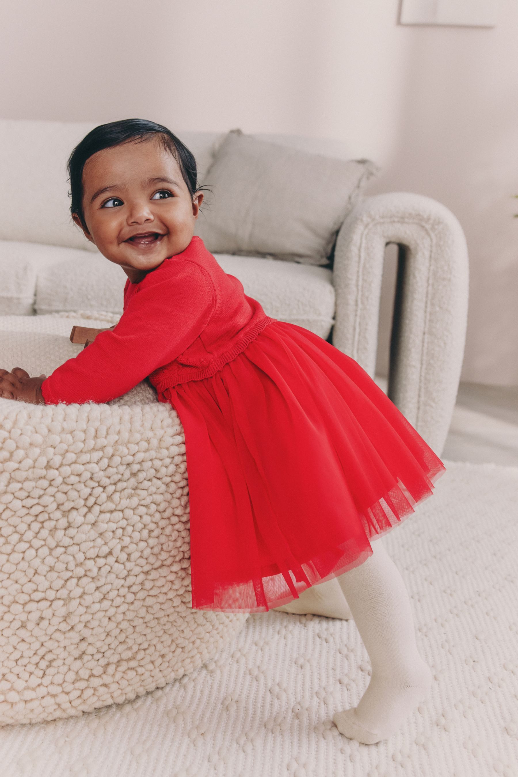 Next Strickkleid Baby Twoofer Strickkleid mit Mesh und Strumpfhose (2-tlg)