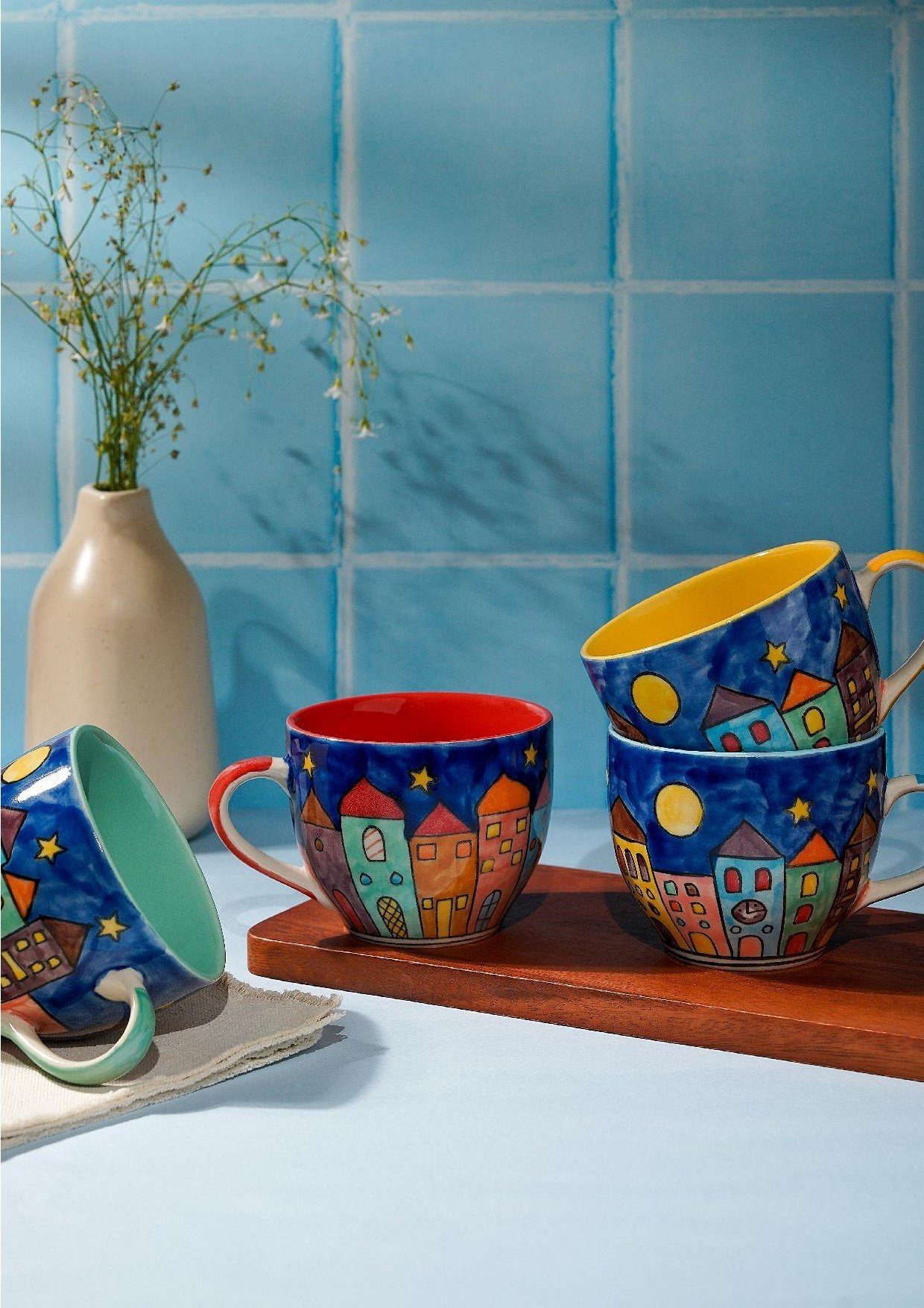 Gall&Zick Tasse Kaffeetasse aus Keramik handbemalt GZM-5 set/4