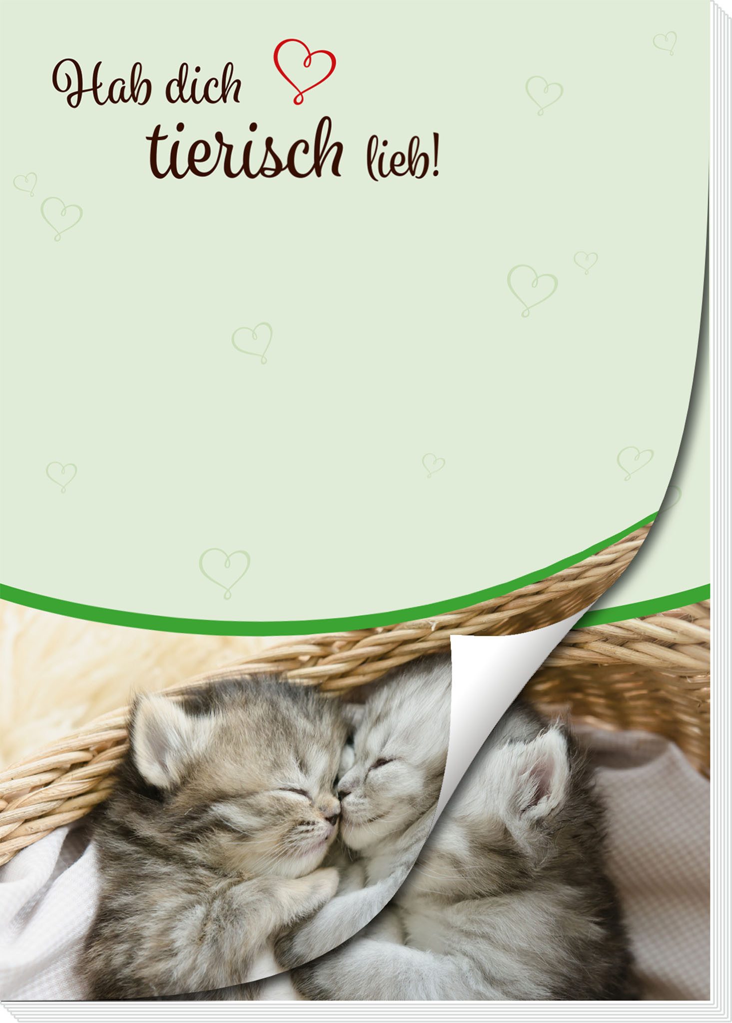 RNK Notizblock RNK Notizblock Hab Dich tierisch lieb mit Magnet DIN A6 50Bl