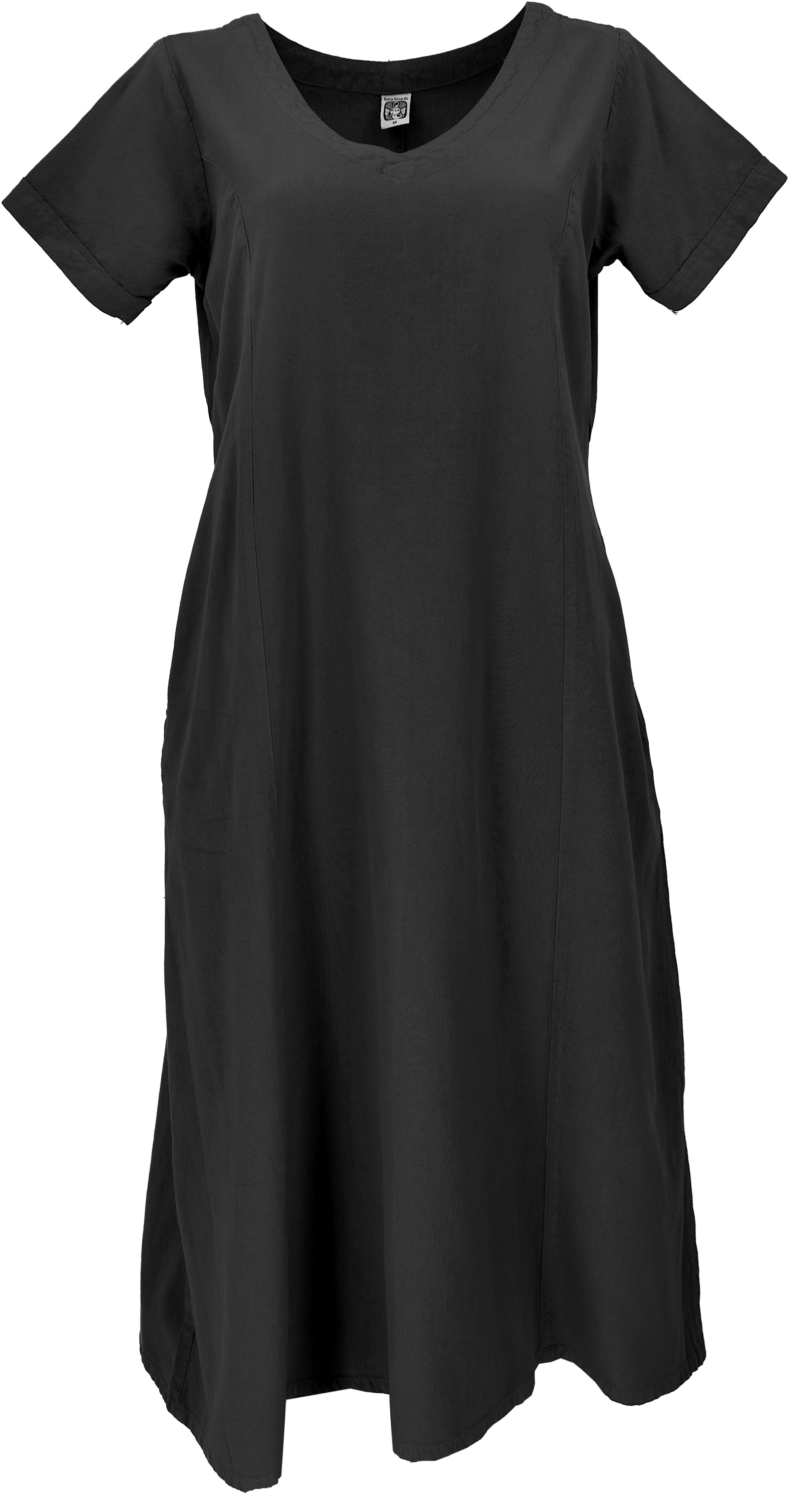 Guru-Shop Midikleid Weiches bequemes Baumwollkleid, Sommerkleid mit..