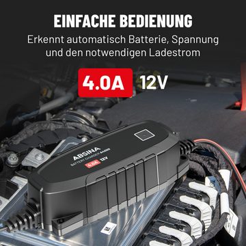 ABSINA 12V Batterieladegerät KFZ für Blei Batterie bis 120Ah - 4A Autobatterie-Ladegerät (1-tlg)