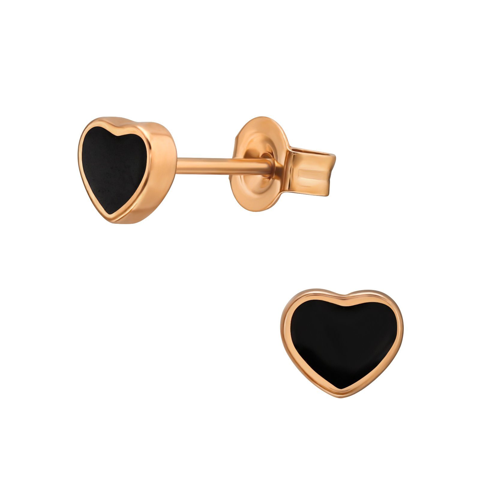 Ohrring-Set Ohrstecker Herzchen Edelstahl Damen rosegold