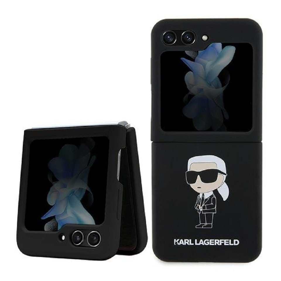 KARL LAGERFELD Handyhülle Case für Galaxy Z Flip 5 Silikon schwarz 6,7 Zoll, Kantenschutz
