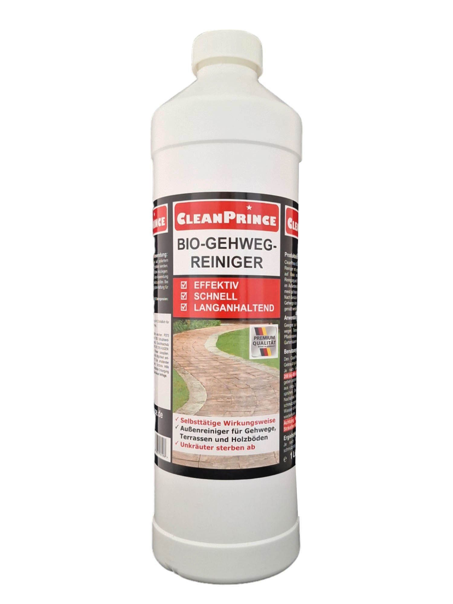 CleanPrince Bio Gehweg Reiniger, Außenreiniger Steine Platten Steinbodenreiniger (selbsttätige Wirkungsweise)