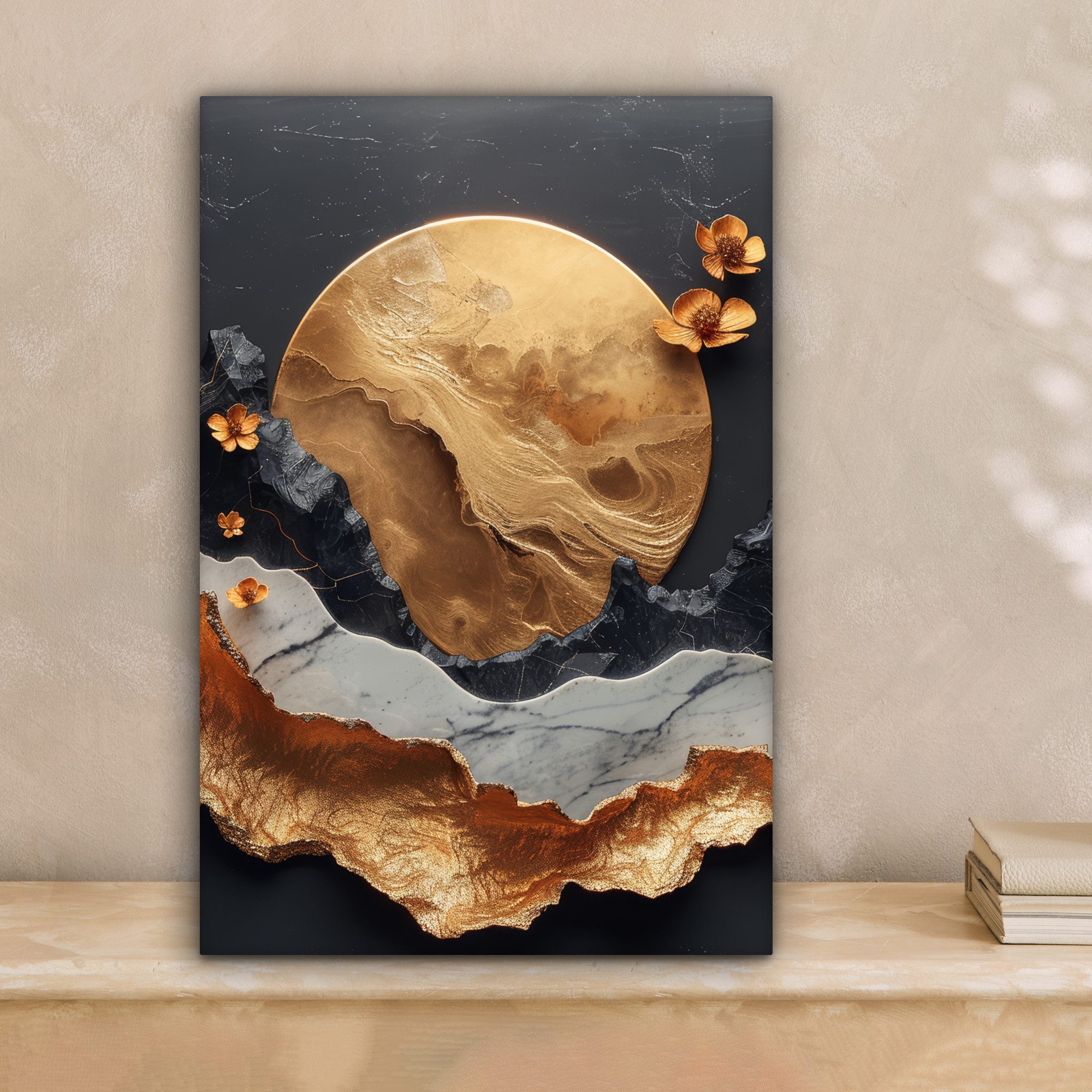 OneMillionCanvasses® Leinwandbild Kunst - Gold - Modern - Abstrakt, Fotodru günstig online kaufen