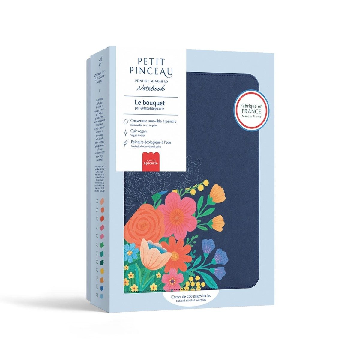 La Petite Epicerie Malen nach Zahlen Notizbuch A5 mit DIY-Einband & Zubehör mit 200 Seiten