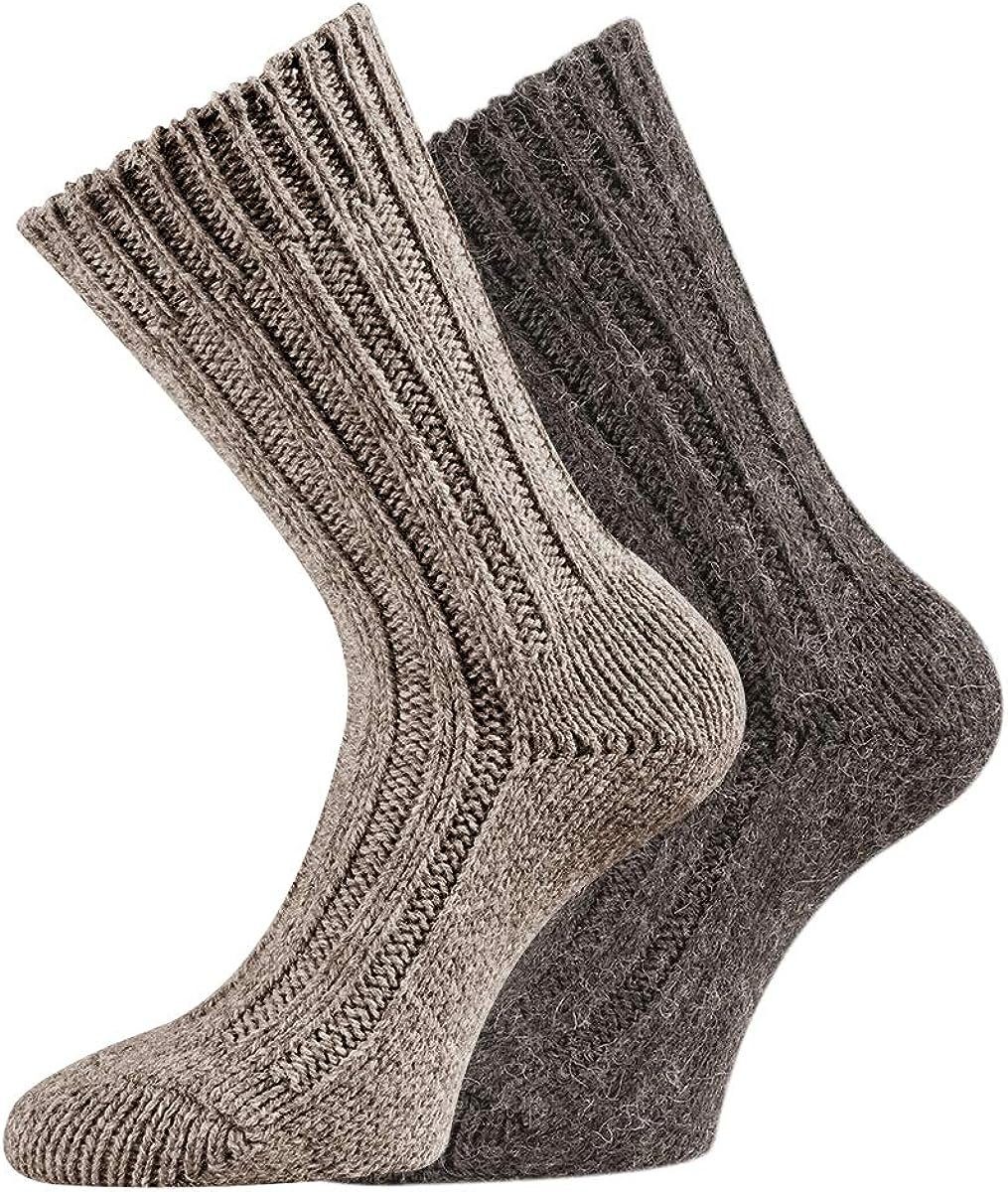 TippTexx 24 Strümpfe 2 Paar superweiche Wollsocken mit Alpakawolle für Damen & Herren