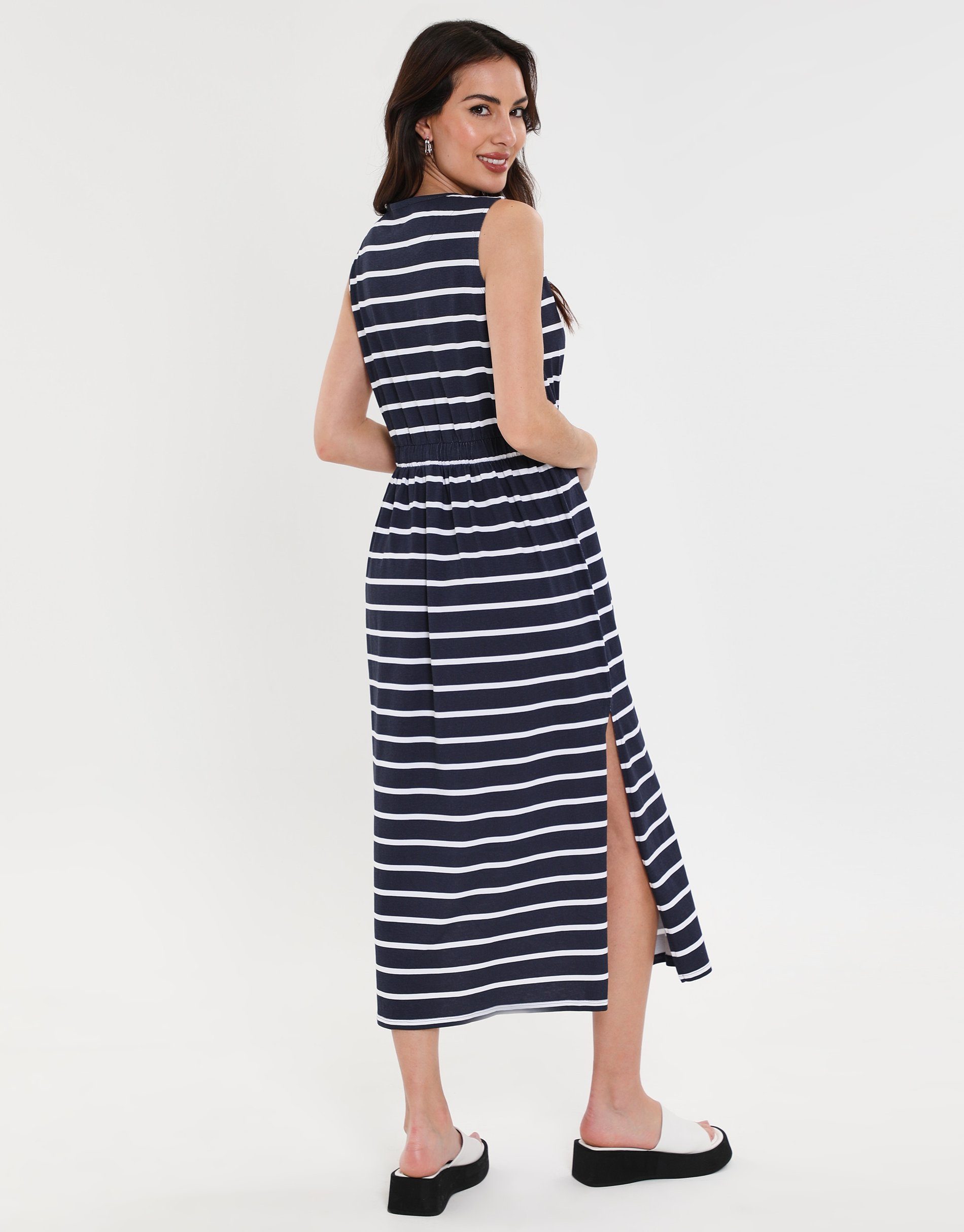 - THB Hopper gestreift Threadbare Sommerkleid Dress Stripe Midi