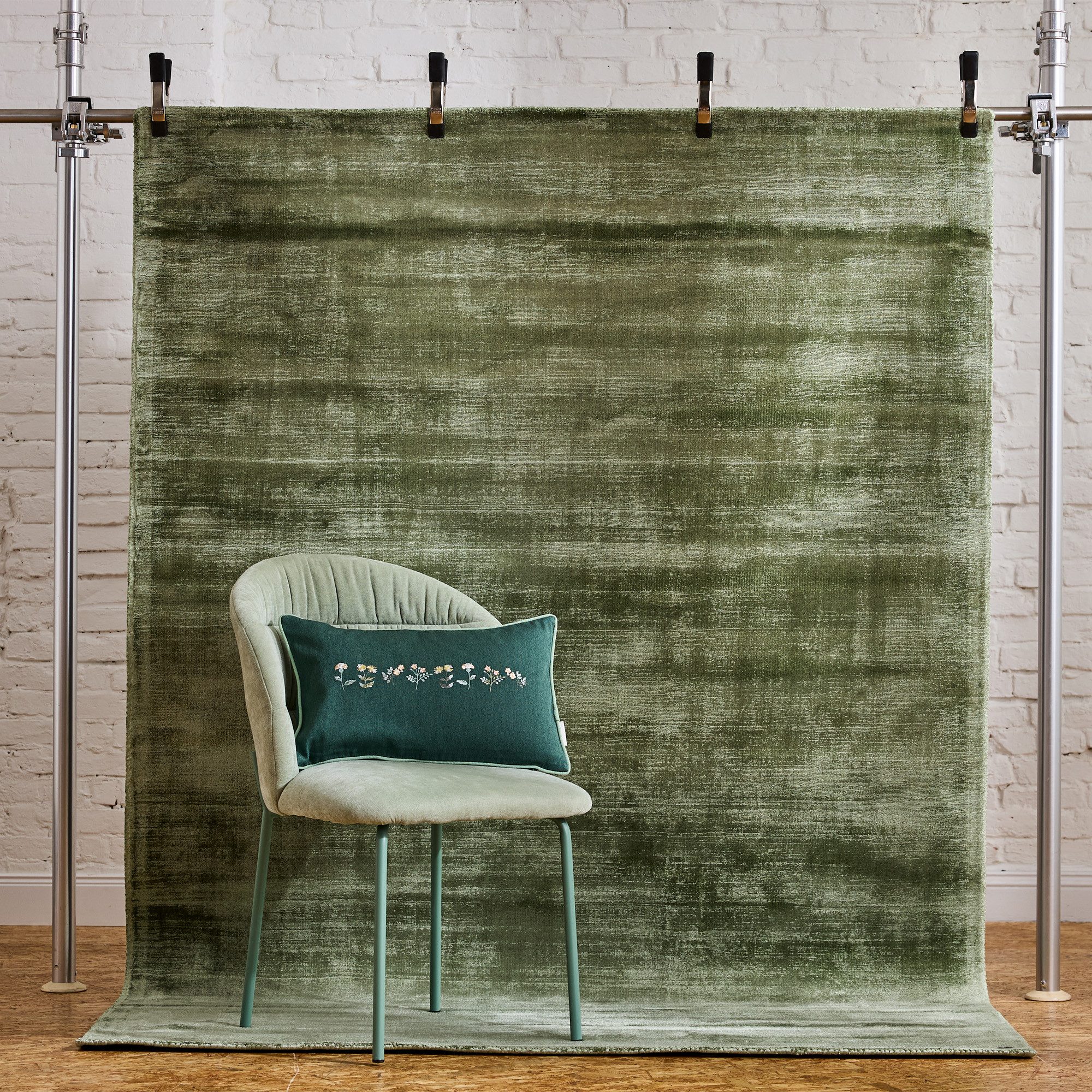 TOM TAILOR HOME Teppich Shine uni, rechteckig, Höhe: 8 mm, Handweb Teppich, 100% Viskose, handgewebt, mit elegantem Schimmer