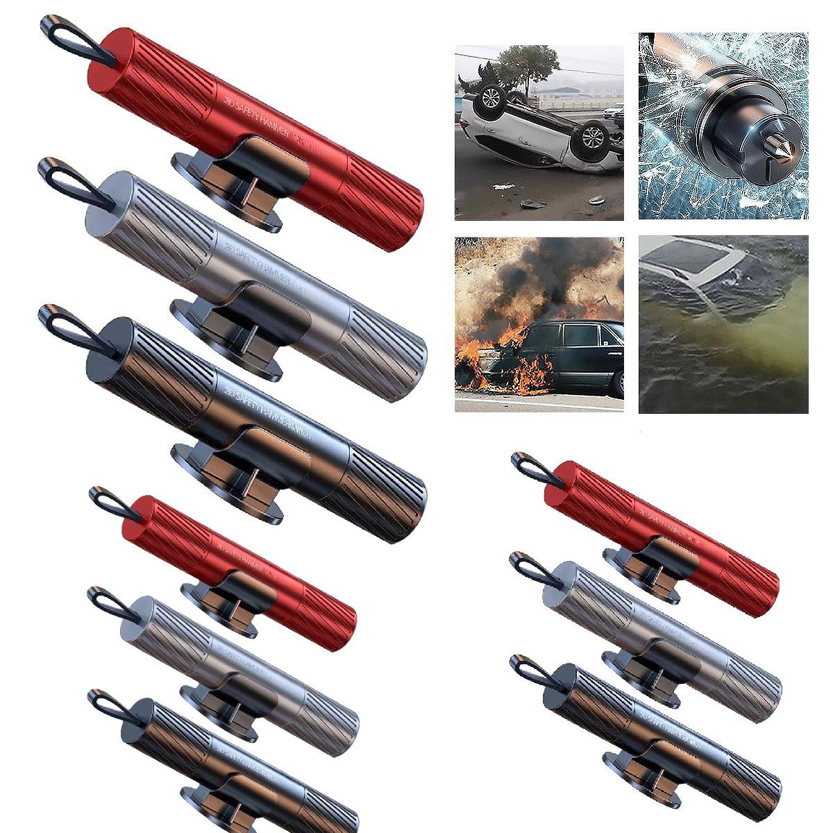 DOPWii Hammer 3er-Pack Sicherheitshammer-Sicherheitsgurtschneider mit Testg günstig online kaufen