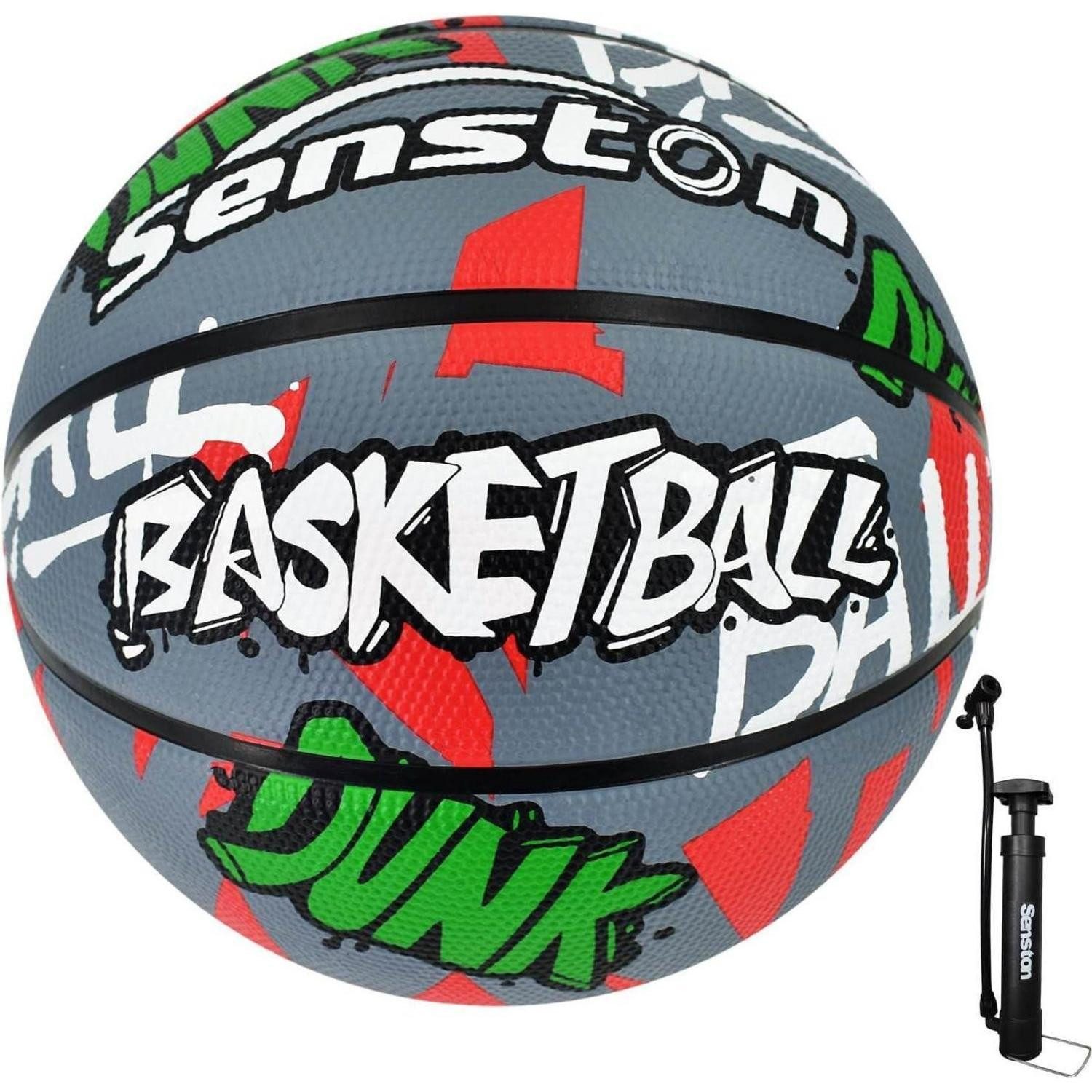LuxusKollektion Basketball Basketball Größe 7 Pumpe draußen Erwachsene Jugendliche Graurot