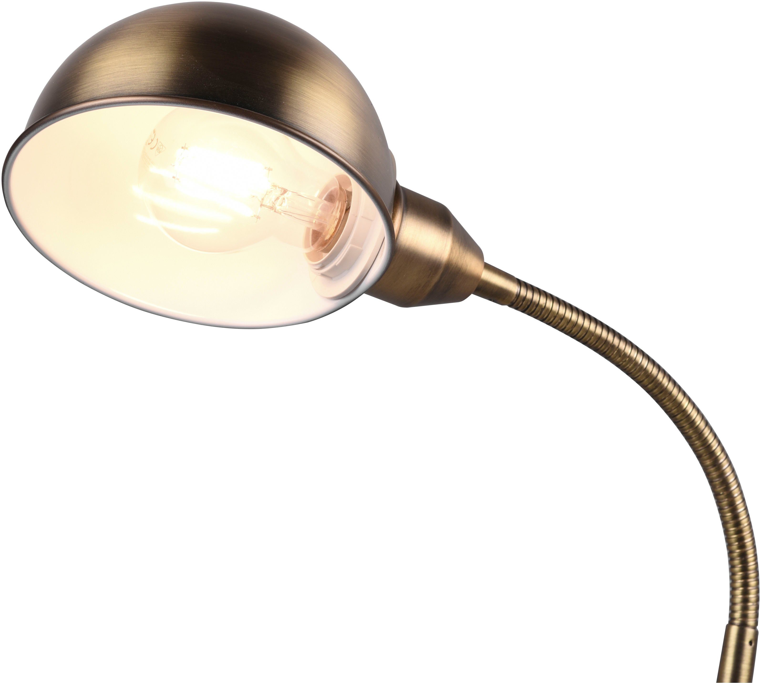 TRIO Leuchten Schreibtischlampe Perry, Ein-/Ausschalter, ohne Leuchtmittel, warmweiß - kaltweiß, Tischleuchte Büro, exkl. 1xE27 10W, flex. verstellbar, Schnurschalter