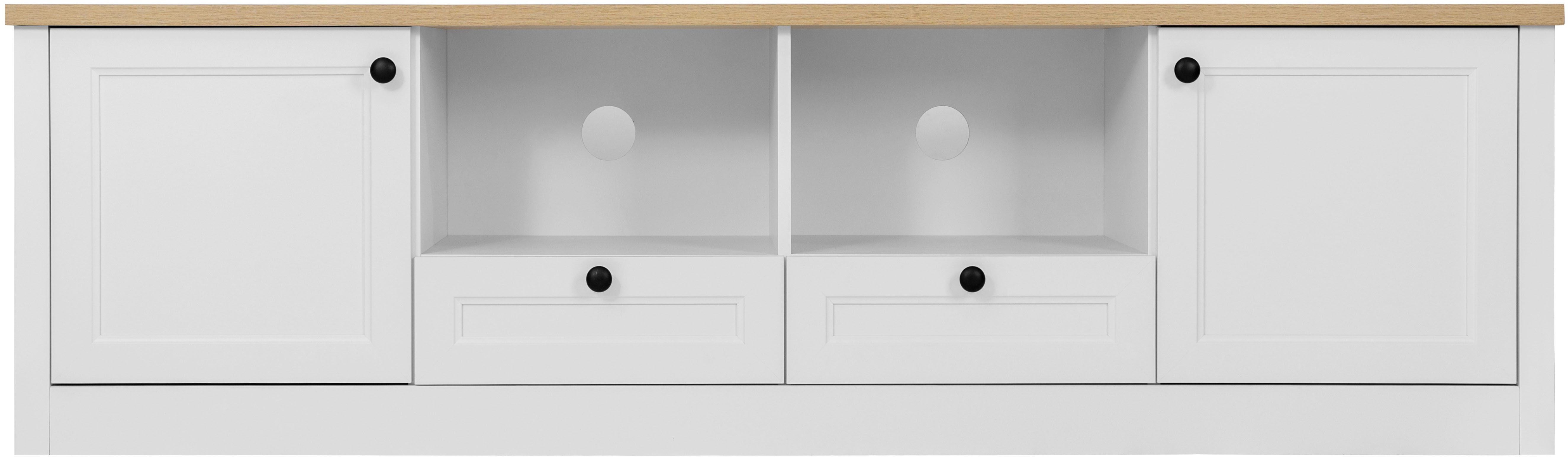 OTTO home TV-Board Ismund, aus MDF, mit Holz-Zierleiste, schwarzem Metallgriff, Breite 180 cm