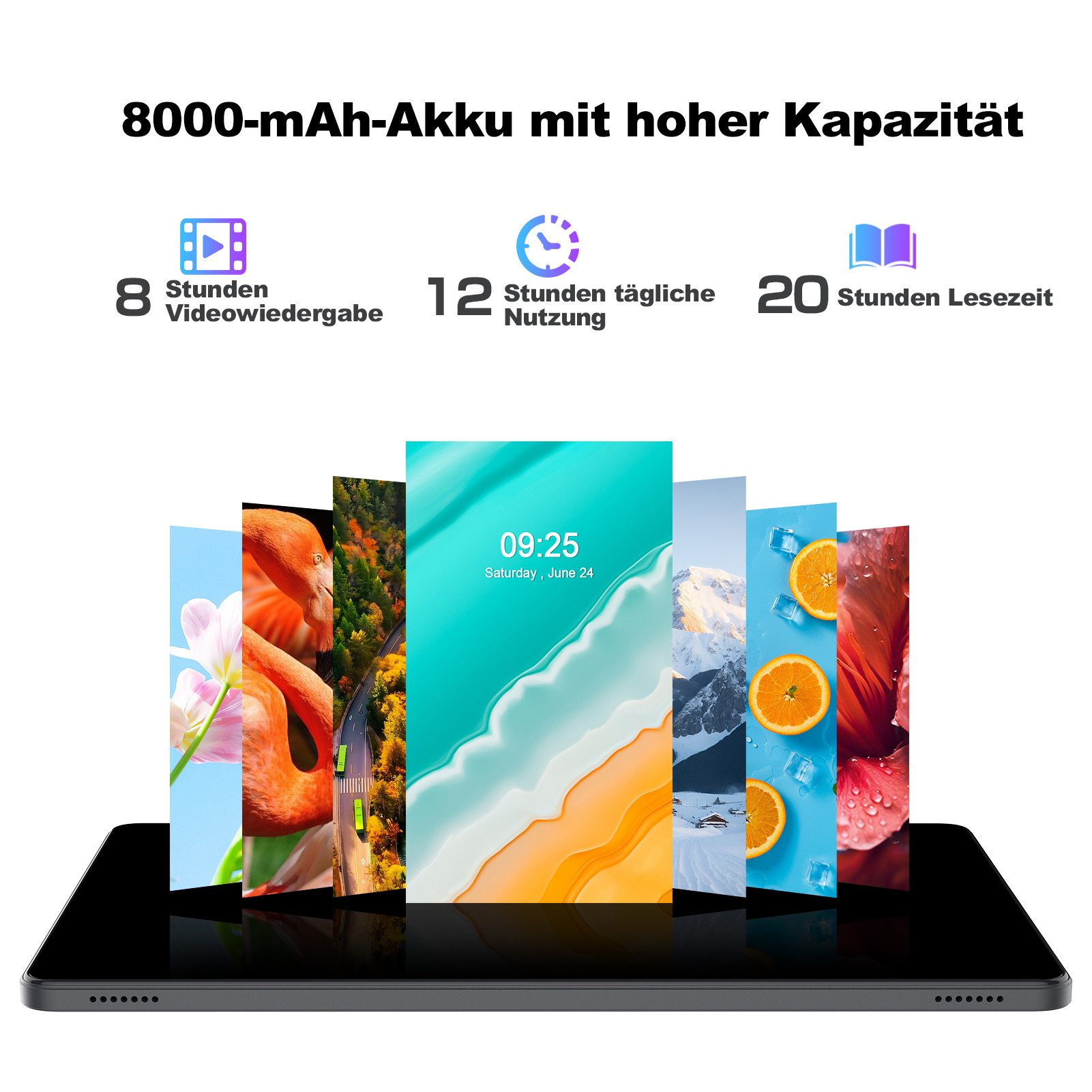 VASOUN TAB15 Lite Tablet 11 Zoll,128 GB,8000 mAh Akku mit 18W Schnellladung Tablet (11", 128 GB, Android-Betriebssystem, ( 5G WiFi13MP,FHD Display,zwei Lautsprecher) grau