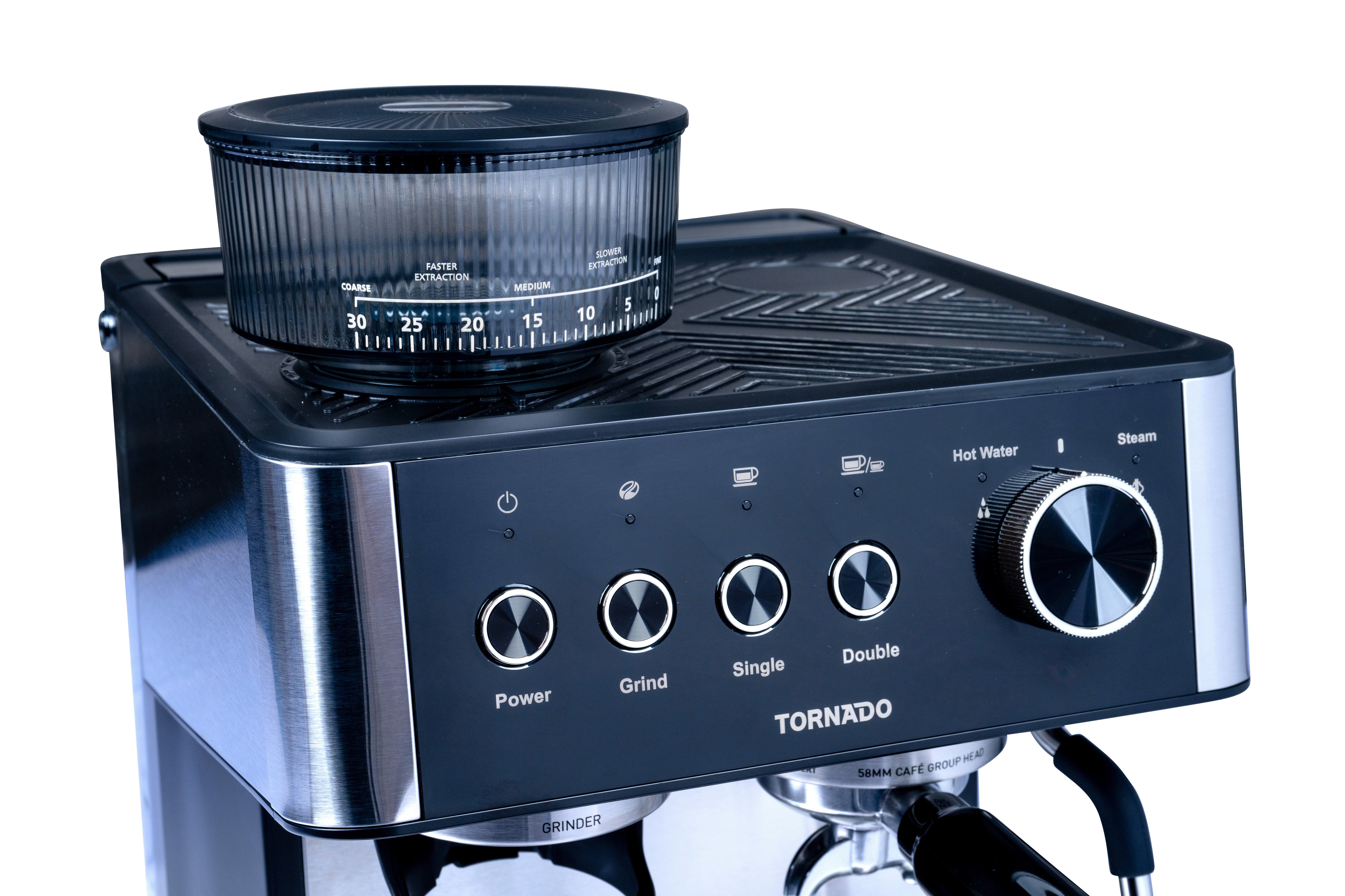 Tornado Siebträgermaschine TCM5431-GS, einfache Bedienung, konstante Temperaturregelung