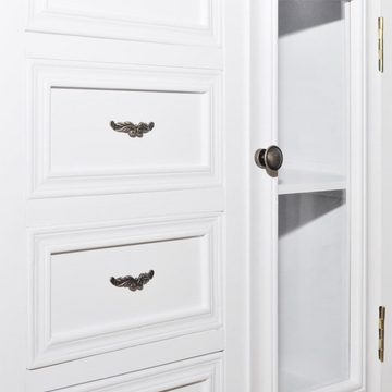 DOTMALL Sideboard Küchenschrank mit 5 Schubladen 2 Fächer, Kommode im Landhausstil