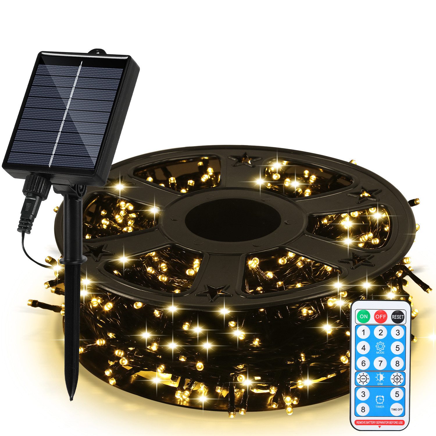 Clanmacy LED-Lichterkette LED Solar Lichterkette Solarleuchten günstig online kaufen