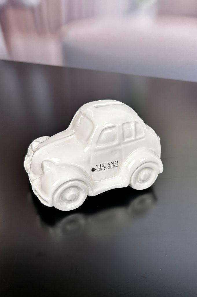 TIZIANO - DESIGN & EMOTIONS Dekofigur Spardose Auto Soldo 13cm creme