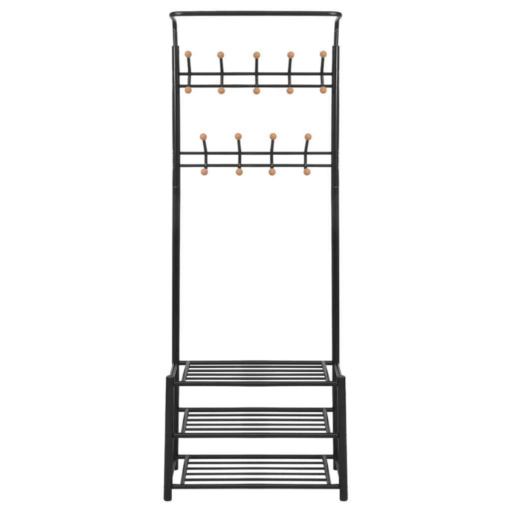vidaXL Garderobe NA Garderobe mit Schuhablage 68x32x182,5 cm Schwarz