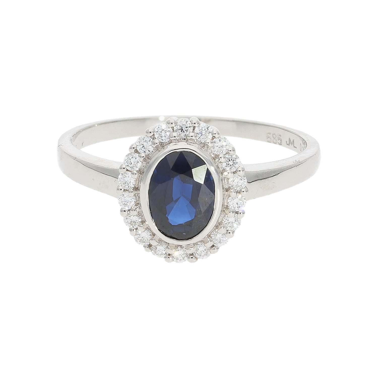 JuwelmaLux Fingerring JuwelmaLux Ring 585/000 Weißgold, Brillanten 0,175 Carat, Saphir (kein Set, 1-tlg)