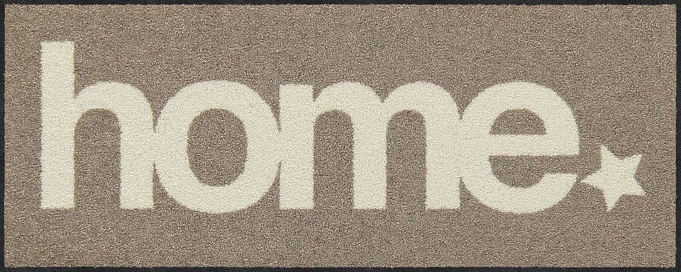 Fußmatte Salonloewe HOME STAR taupe Fußmatte Wohnmatte 30 x 75 cm,  Salonloewe, Rechteckig, Höhe: 7 mm, In- und Outdoor, waschbar bei 40° Grad  und trocknergeeignet