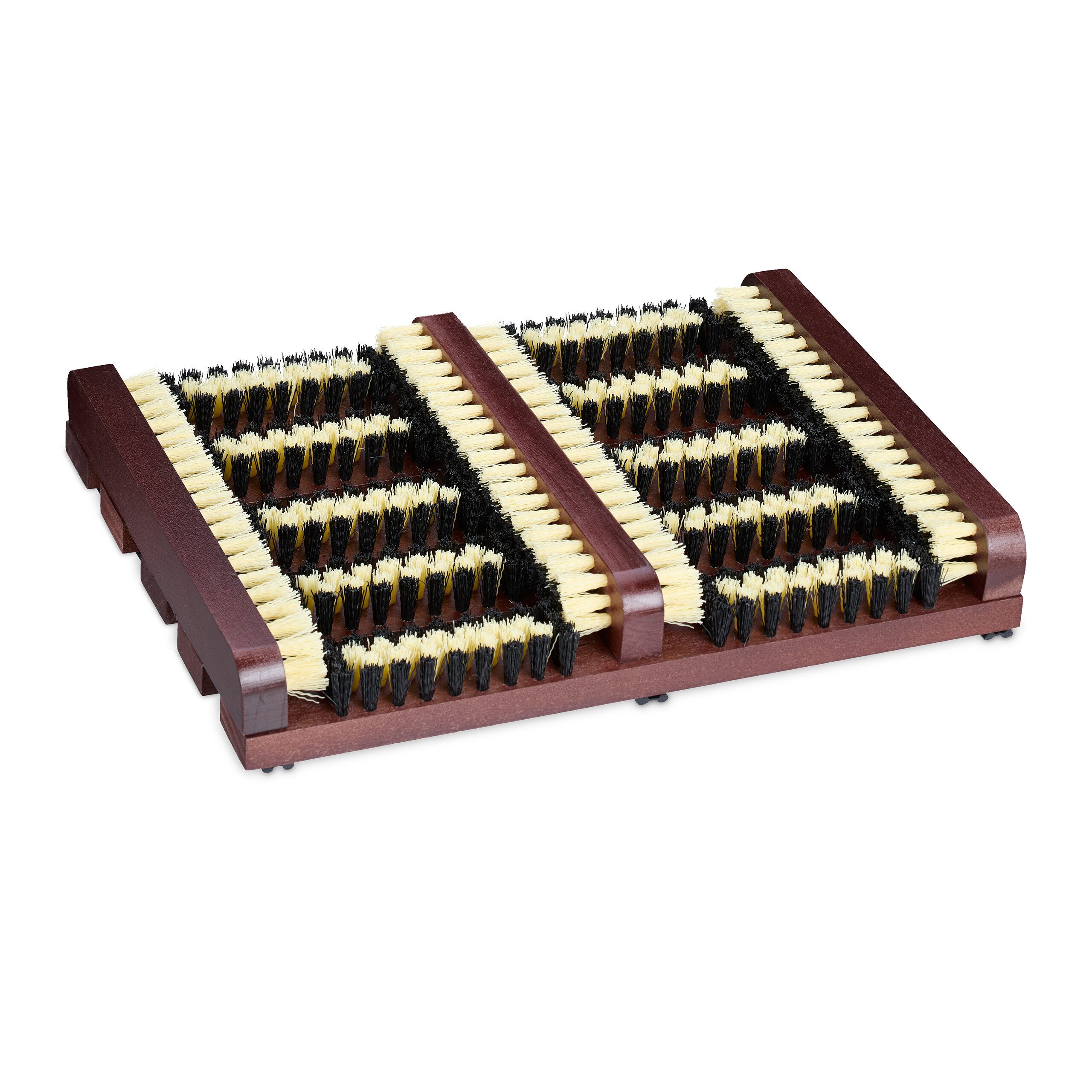 relaxdays Schuhabtropfschale Schuhabstreifer mit Bürsten