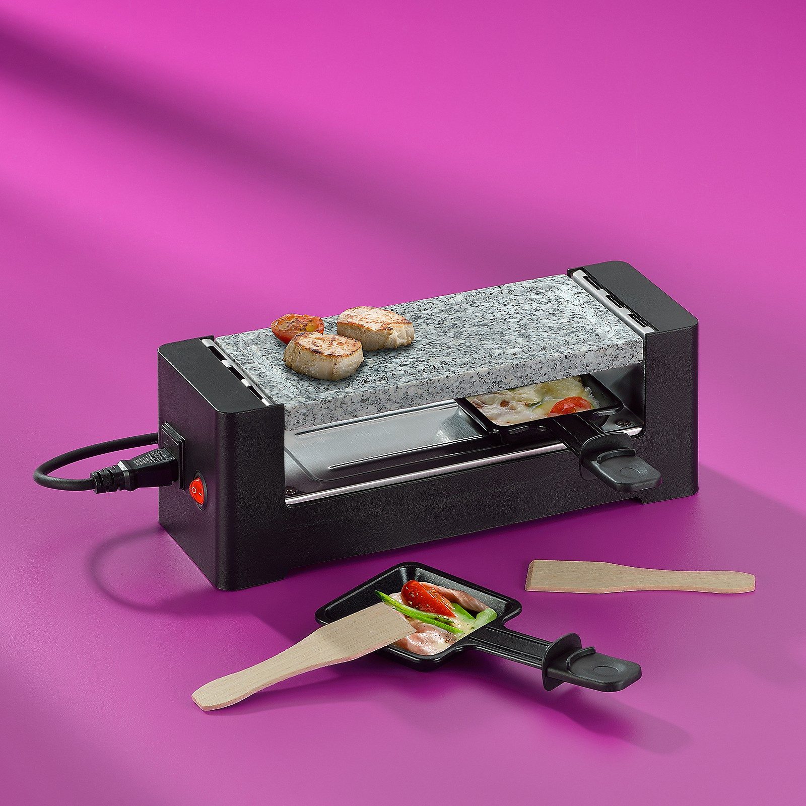 kela Raclette Tomül, Granitplatte 2 Pers. 'connectable' bis zu 4 Geräte verbinden 400 Watt