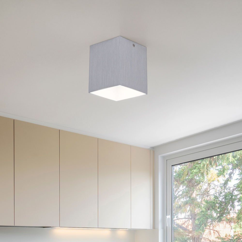 Lampe eckig Hochwertiger Leuchtmittel EGLO Warmweiß, Wand Einbaustrahler, inklusive, LED Strahler Beleuchtung Aufbau Decken