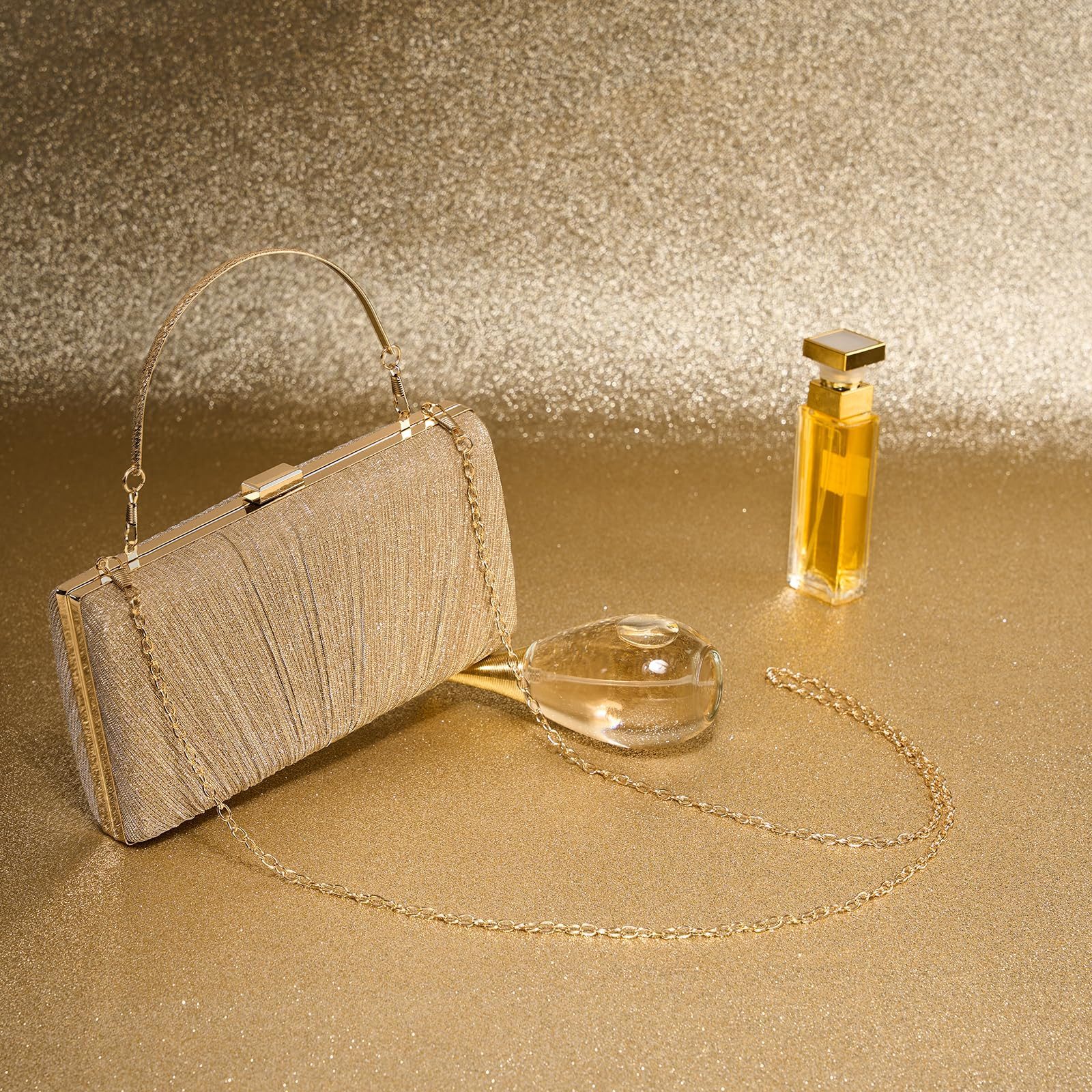 nsihing Abendtasche Elegante Clutch für Damen, stilvolle Abendtasche, Umschlag-Handtasche, Geeignet für Anlässe wie Bälle, Cocktailpartys und Hochzeiten. – Bild 4 von 5