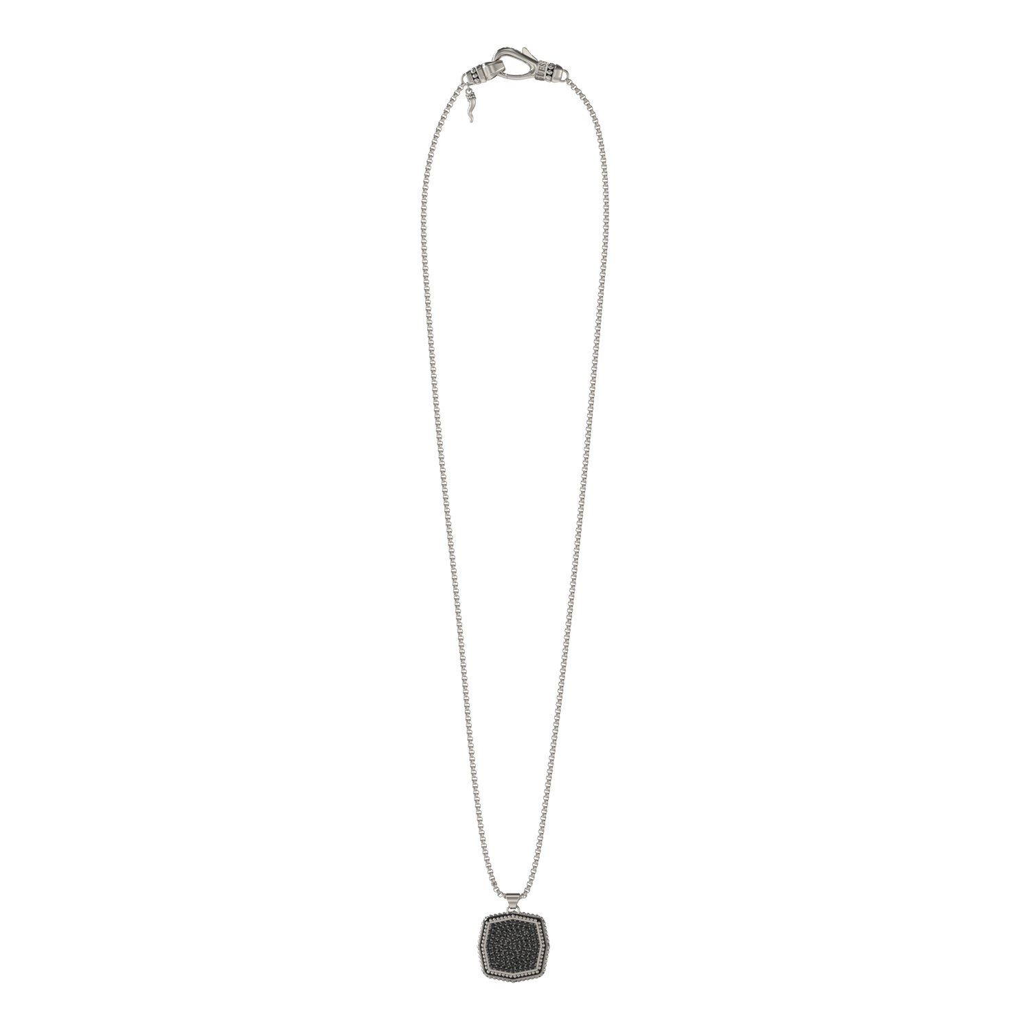 Guess Kette mit Anhänger Halskette - Stahl - Silber - Kristall - Herren