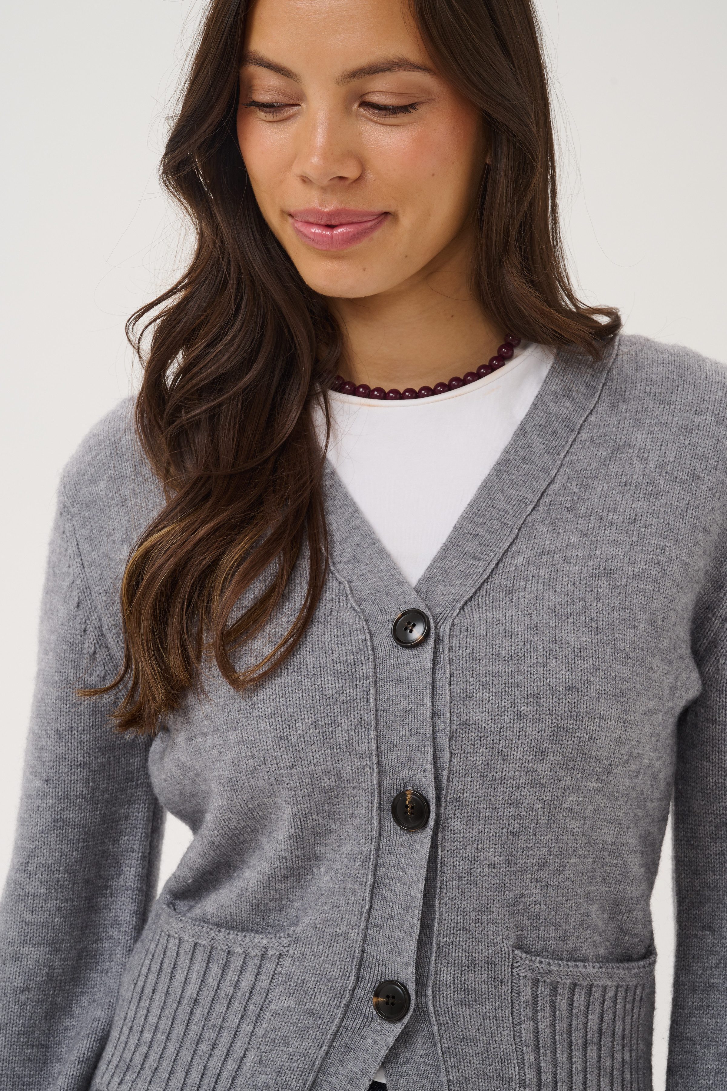 Saint Tropez Strickjacke TheresaSZ Cardigan Materialmix, Fitted