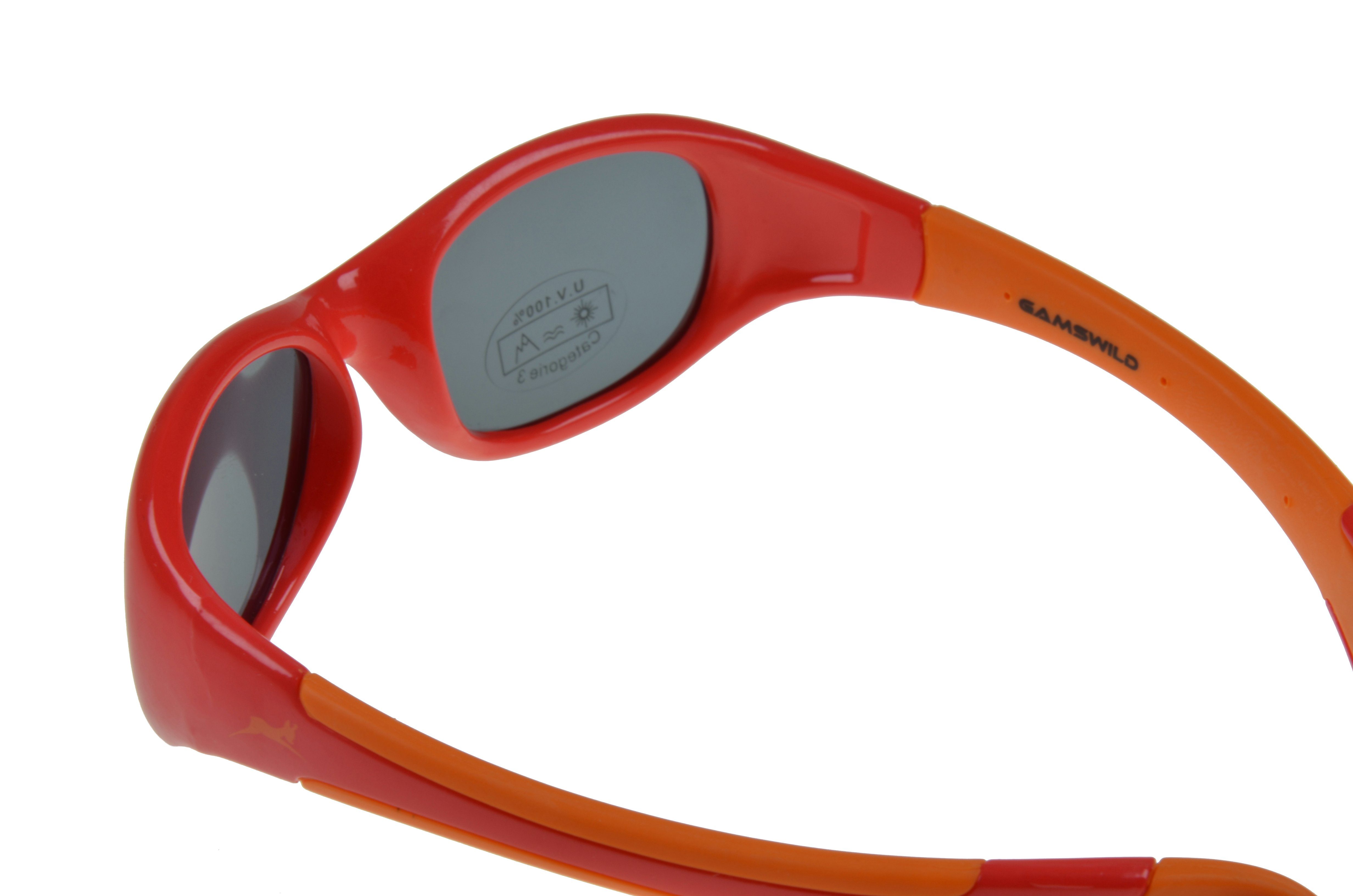 Sonnenbrille Gamswild Kleinkindbrille grün, Unisex, rosa, Jahre incl. kids Mädchen Jungen Kinderbrille Brillenband 2-5 GAMSKIDS rot-orange WK5618