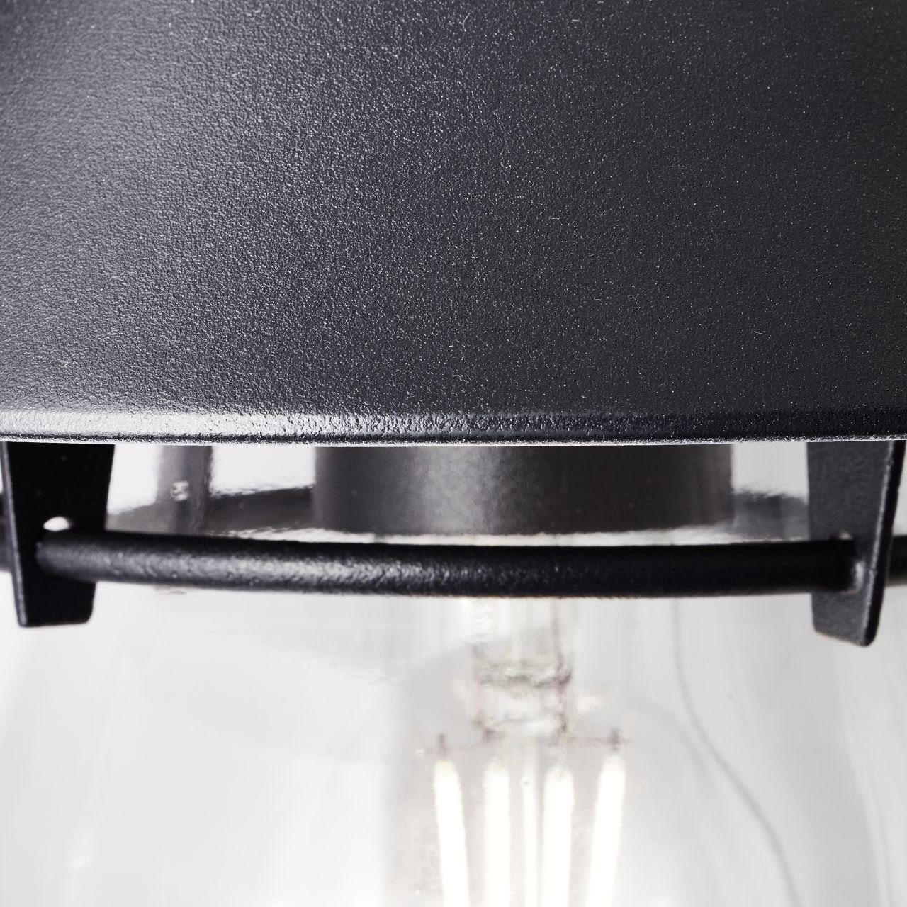 Brilliant LED Außen-Wandleuchte Dimmbar Verwendung Stokesley, 1x bei Außenwandleuchte Dimmer und Metall/Glas, Stokesley geeigneter E27, sand 40, A60, schwarz, Leuchtmittel