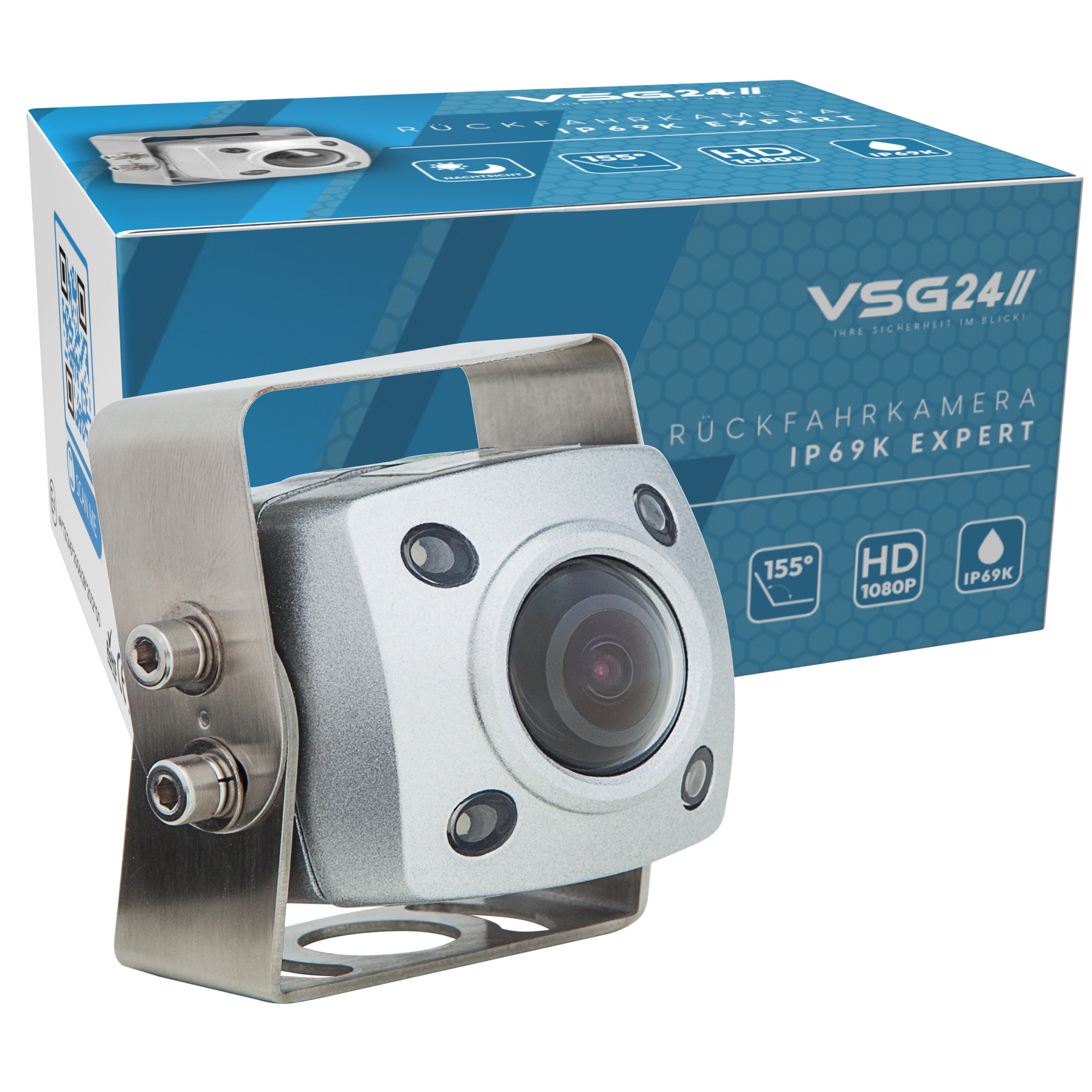VSG24 IP69K EXPERT Robuste Schwerlast Rückfahrkamera mit FULL HD Auflösung Rückfahrkamera (Nachtsicht, 12V, HD-1080P, 155° Blickwinkel, Wohnmobil, LKW)