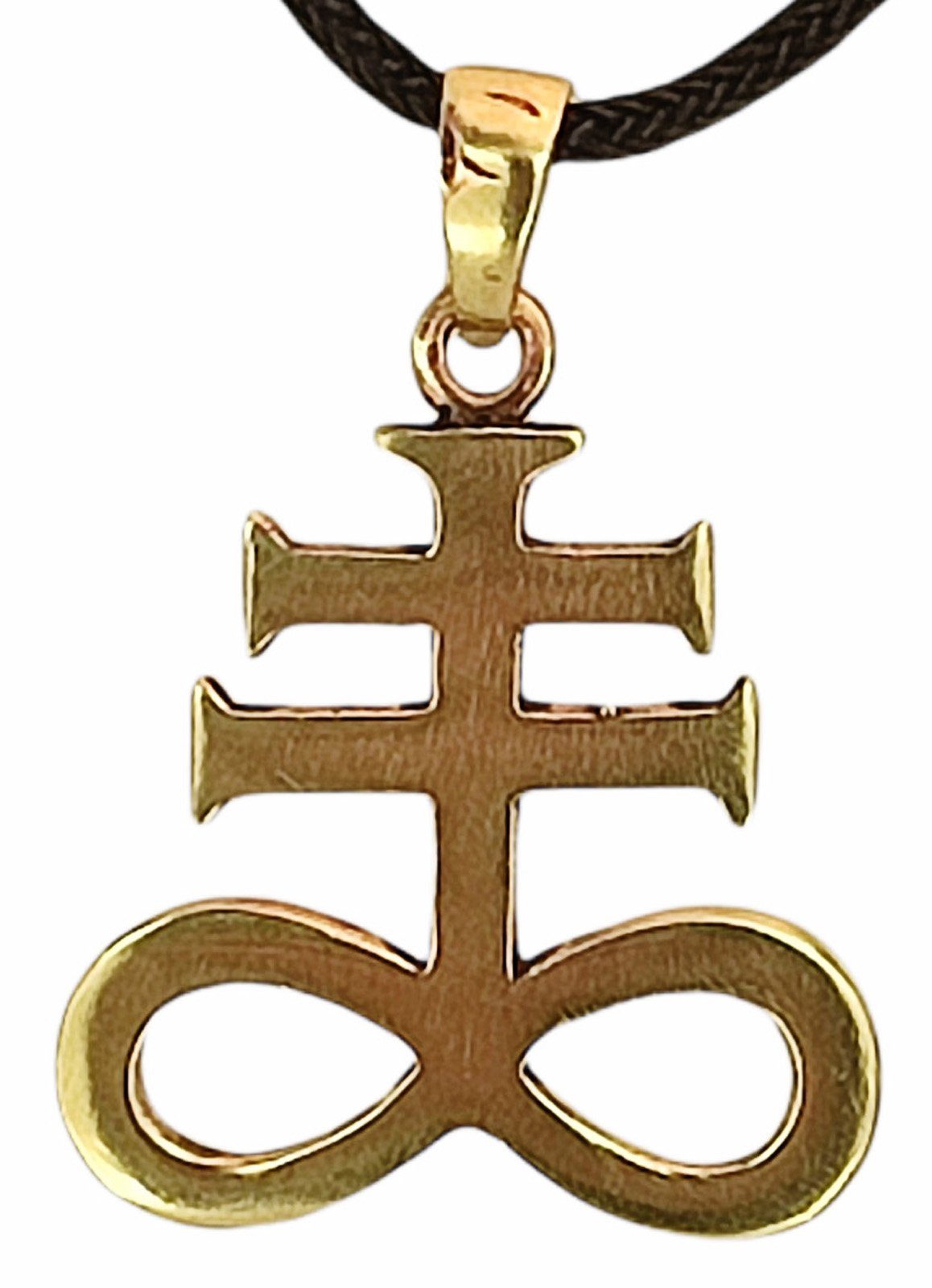 Kiss of Leather Kettenanhänger Leviathan Kreuz Bronze Anhänger Schwefel Symbol Satanskreuz Nr. 165